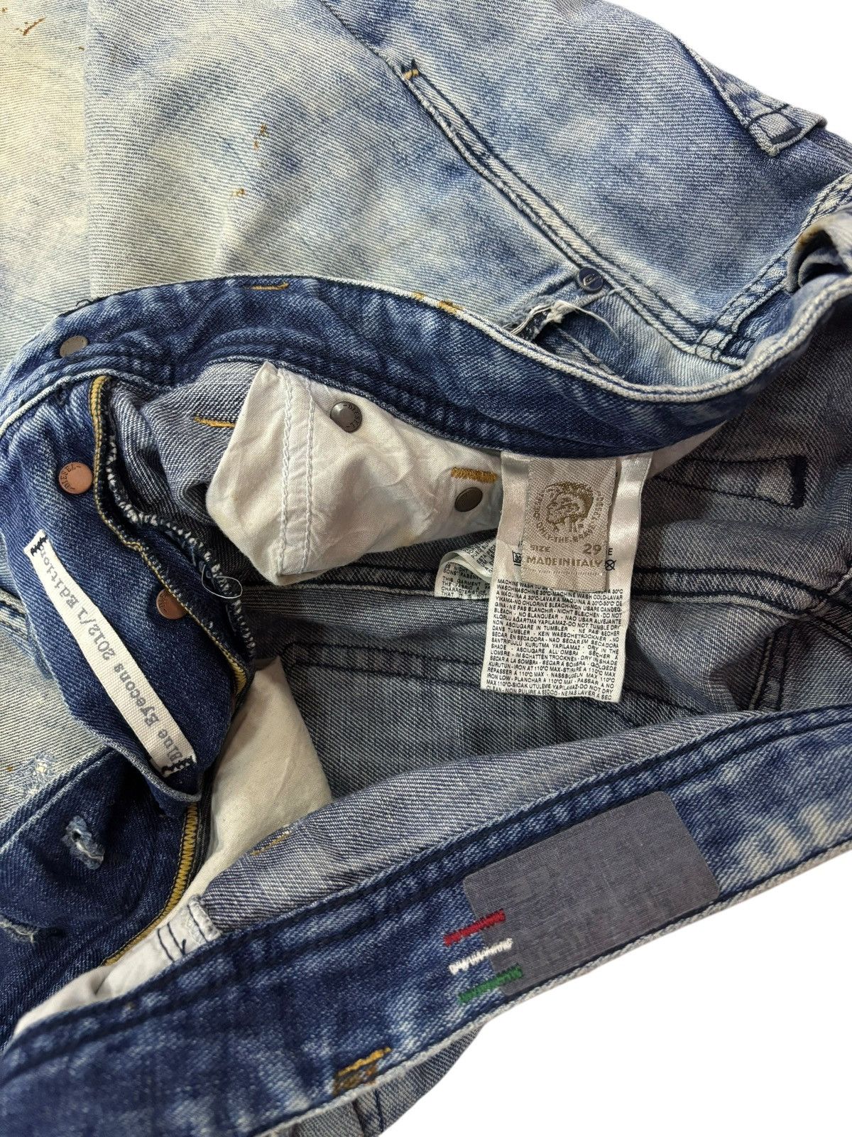 Diesel × Diesel Black Gold 90s Vtg Diesel Black Tag Destroyed Acid Washed Jeans Size US 31 - 6 Thumbnail