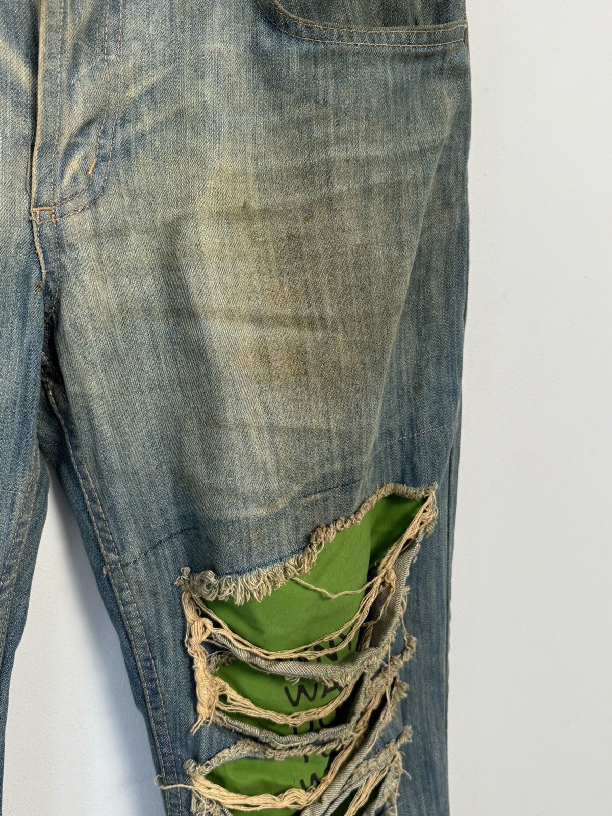 Dolce & Gabbana Vintage Dolce & Gabbana Distressed Faded Poem Denim Jeans Size US 33 - 7 Thumbnail