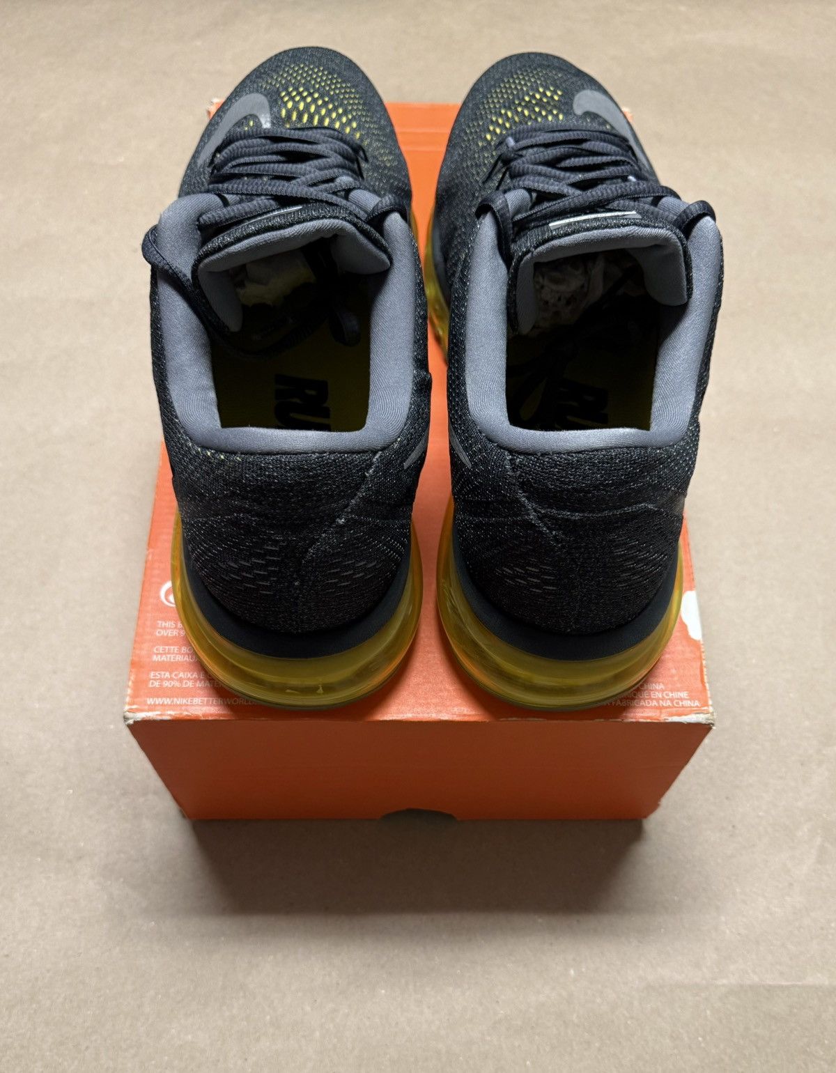 Nike Nike Air Max 2016 Dark Grey Yellow Men’s size 14 running! Size US 14 / EU 47 - 4 Thumbnail