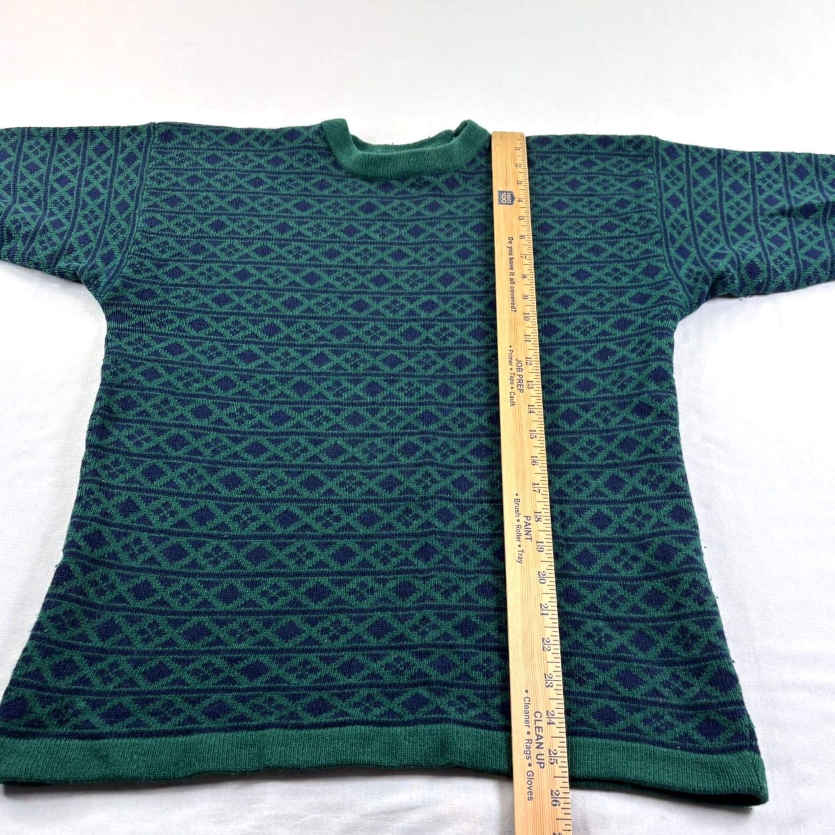 Gap VINTAGE GAP Wool Sweater Mens M Green Blue Fair Isle Crew Neck Pullover Size US M / EU 48-50 / 2 - 4 Thumbnail