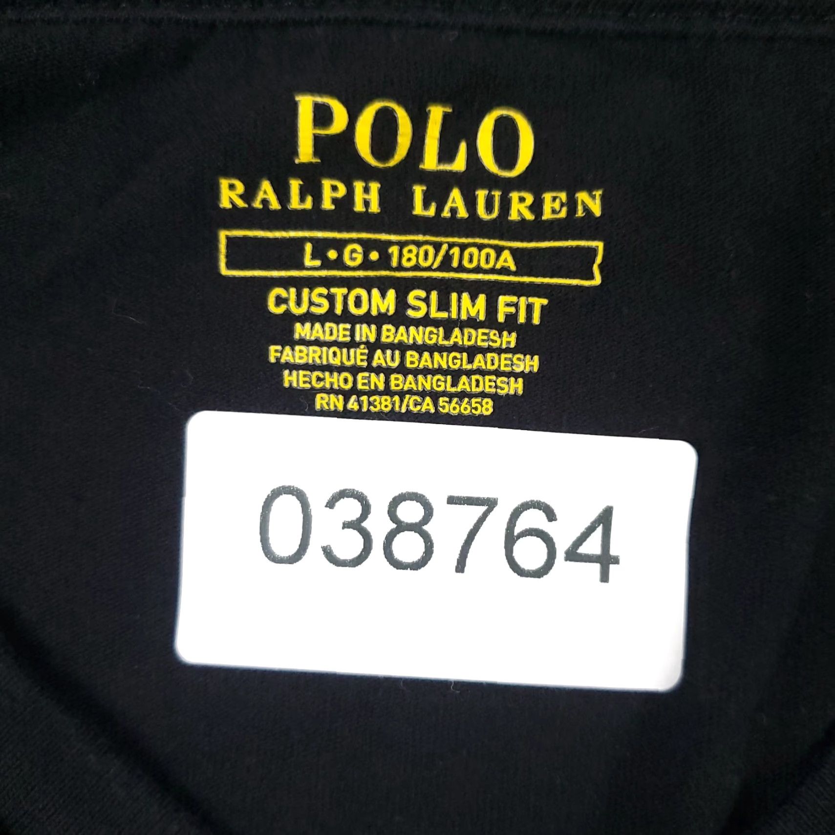 Ralph Lauren Ralph Lauren T-Shirt Mens Large Black V-Neck Casual Regular Fit Solid Logo Size US L / EU 52-54 / 3 - 7 Thumbnail