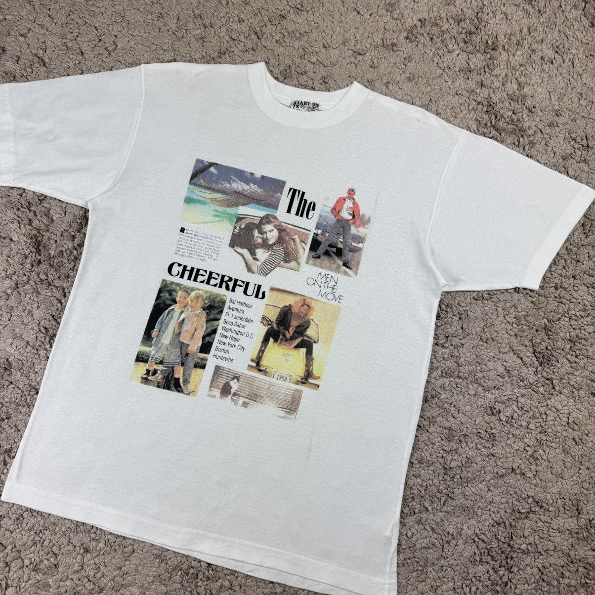 Vintage Vintage The Man On The Move “CHEERFUL” Photographic T-shirt Size US L / EU 52-54 / 3 - 4 Thumbnail