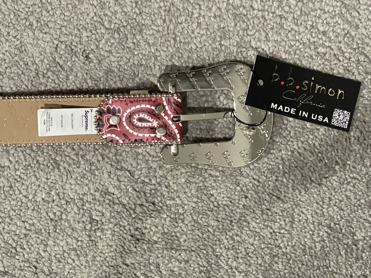 B.B. Simon × Supreme Supreme BB Simon Bandana Belt Red Medium Size 32 - 6 Thumbnail