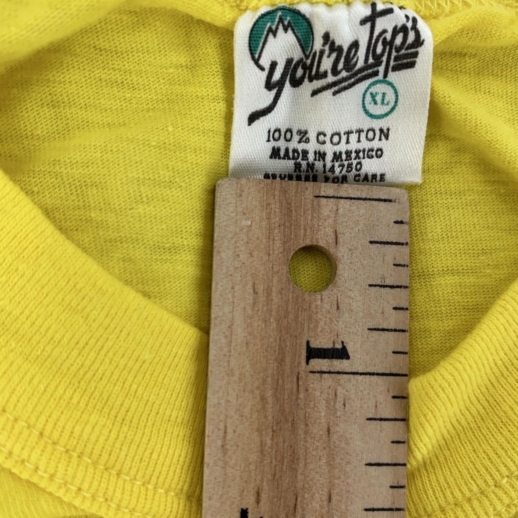 Vintage VINTAGE You're Tops Shirt XS Yellow Crewneck T-Shirt Short Sleeve Men Solid Cotton Size US XS / EU 42 / 0 - 7 Thumbnail
