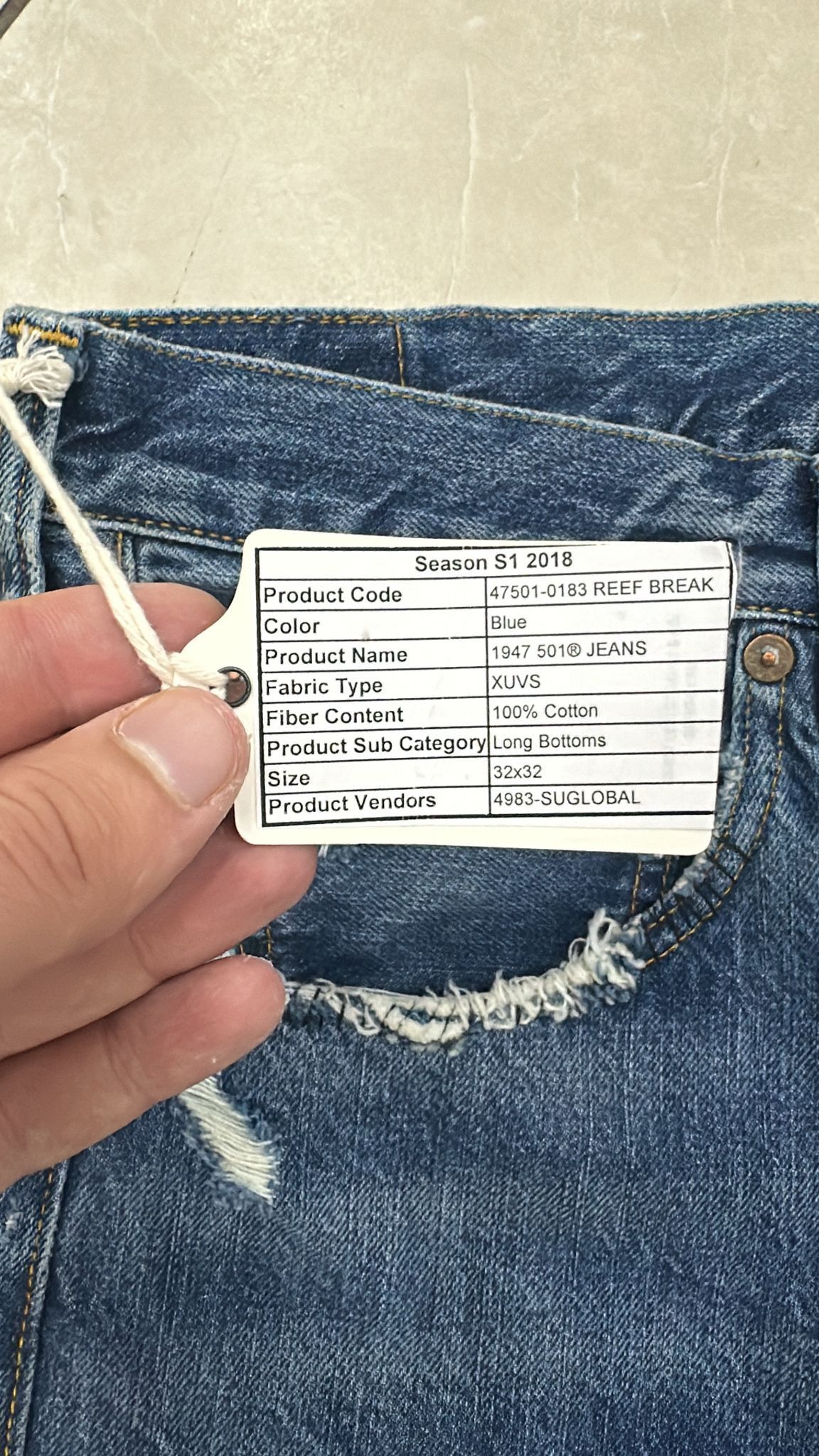 Levi's Vintage Clothing LVC Levi's Vintage Clothing SAMPLE 1947 501XX Selvedge Jeans Size US 32 / EU 48 - 5 Thumbnail