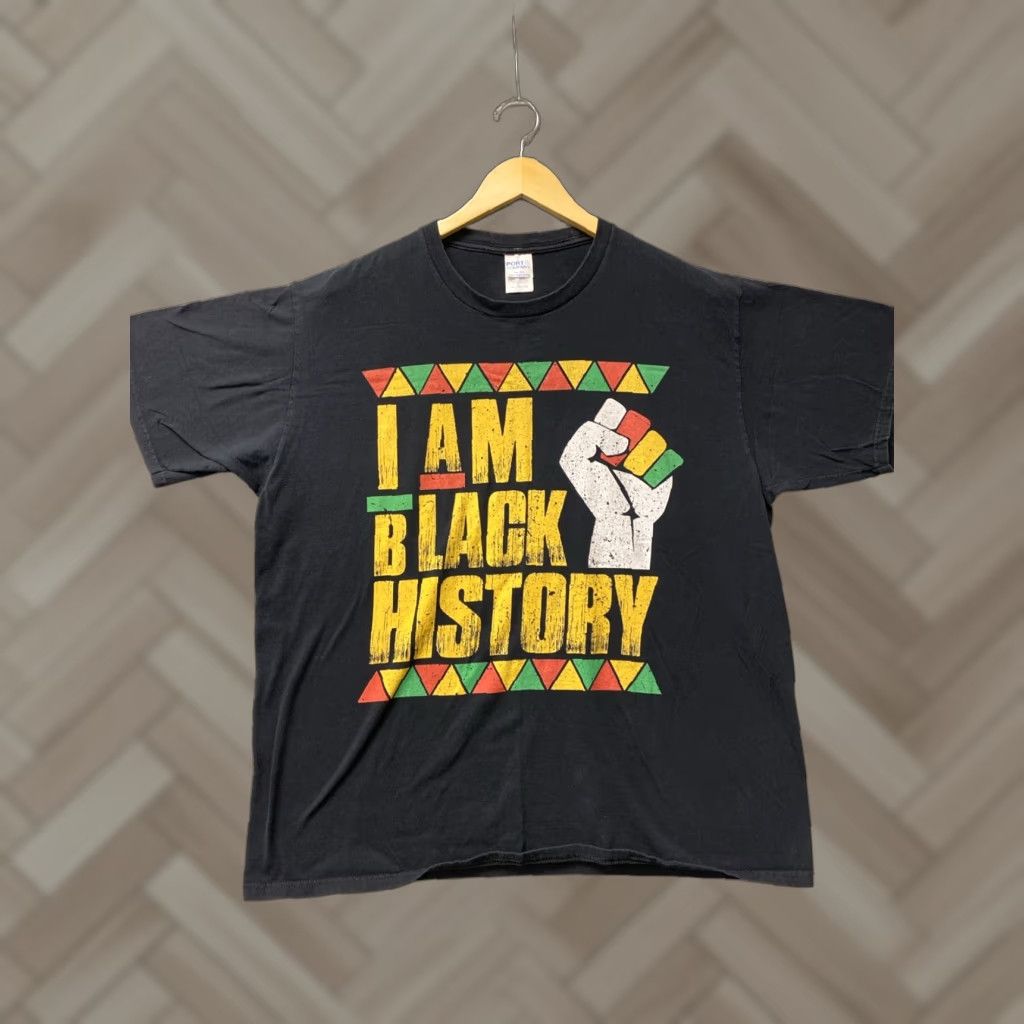 Gildan VINTAGE I AM Black History Shirt XL Black Gildan Heavy Cotton Unisex Adults 89-64 Size US XL / EU 56 / 4 - 1 Thumbnail