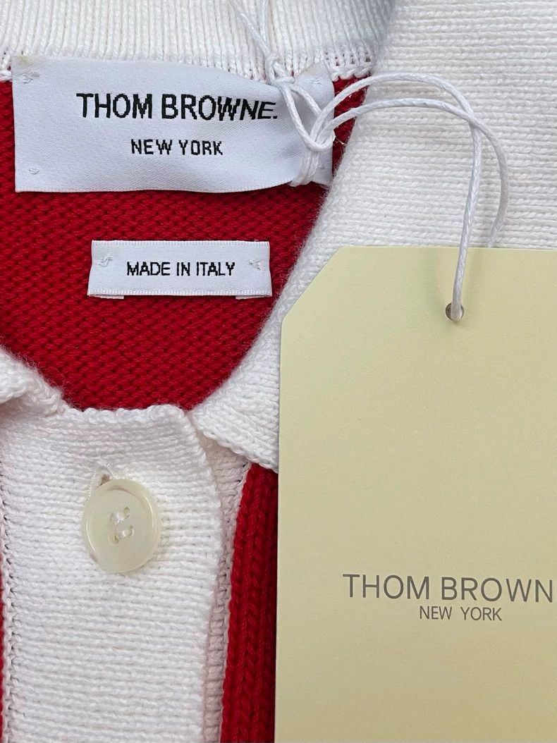 Thom Browne Thom browne Vintage red show puppy four-striped knitted Pol Size S / US 4 / IT 40 - 6 Thumbnail