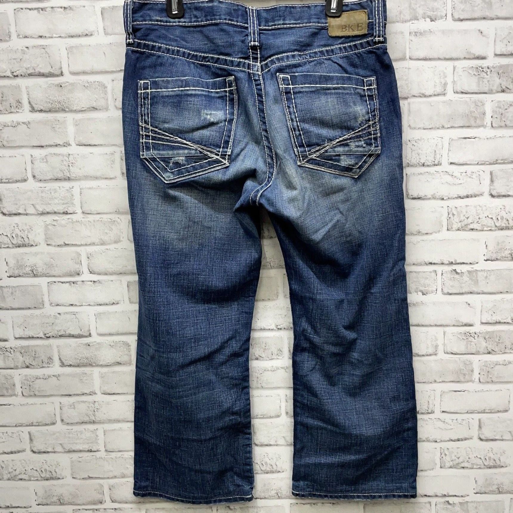 BKE BKE Tyler Jeans Mens Straight Blue Distressed 36x26 Denim Regular Jeans Size US 36 / EU 52 - 5 Thumbnail