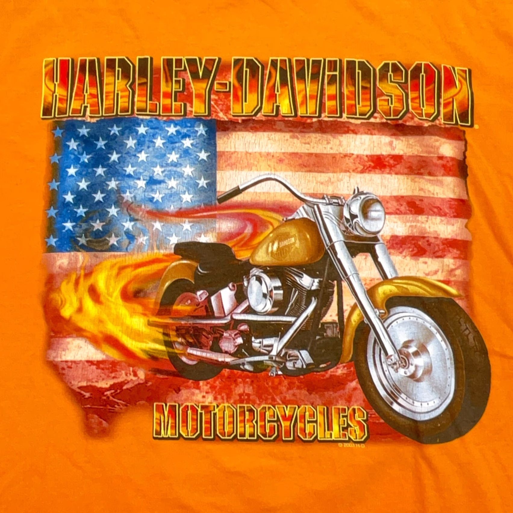 Harley Davidson VINTAGE Harley-Davidson Shirt Men Large Orange Tee Motorcycle Biker Y2K 00s RR* Size US L / EU 52-54 / 3 - 5 Thumbnail