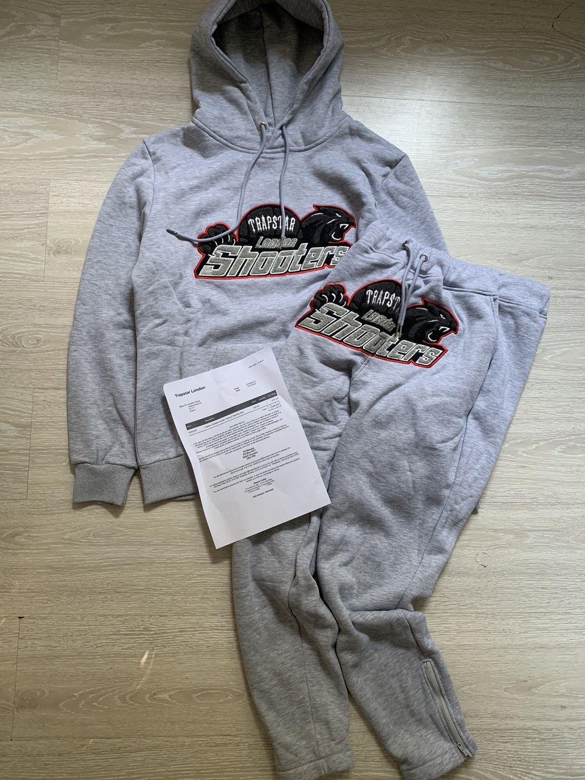 Designer Trapstar Shooters Tracksuit grey/red L full set | Grailed