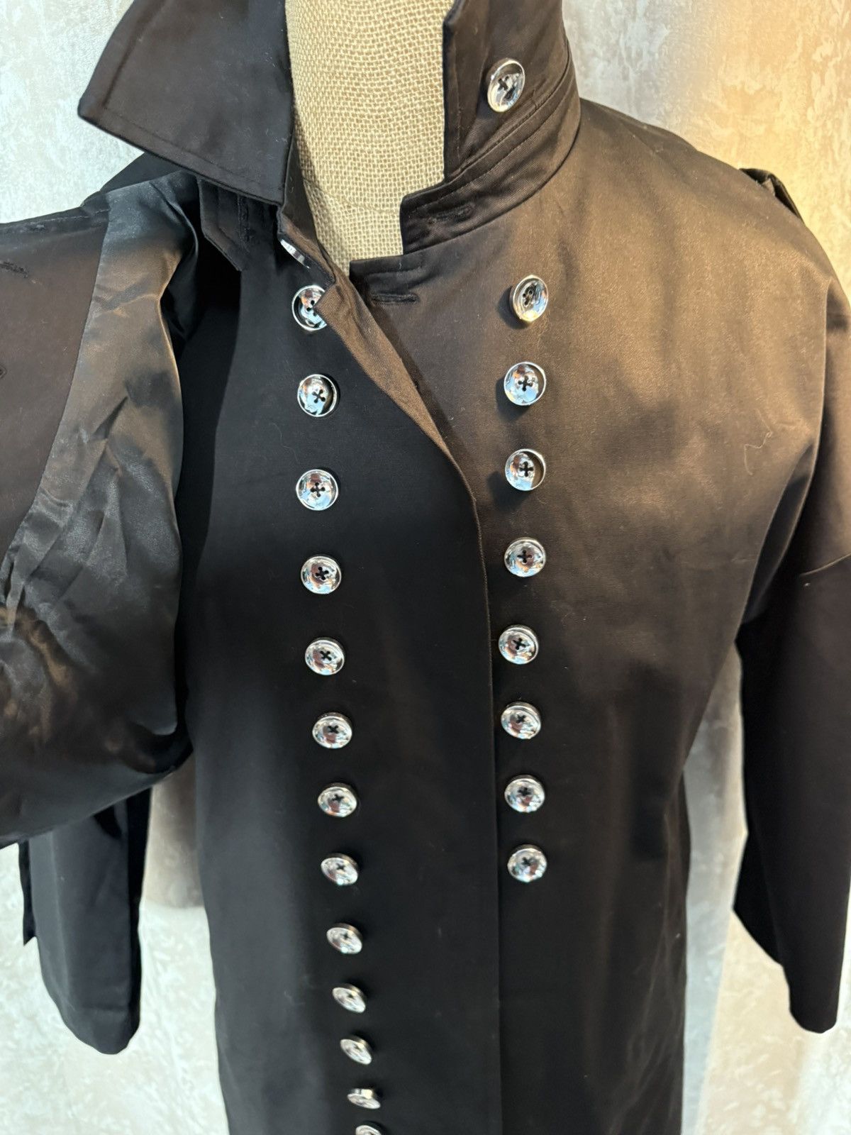 Other Gothic Military-Style Black Trench Coat – Bold Statement Size US L / EU 52-54 / 3 - 4 Thumbnail
