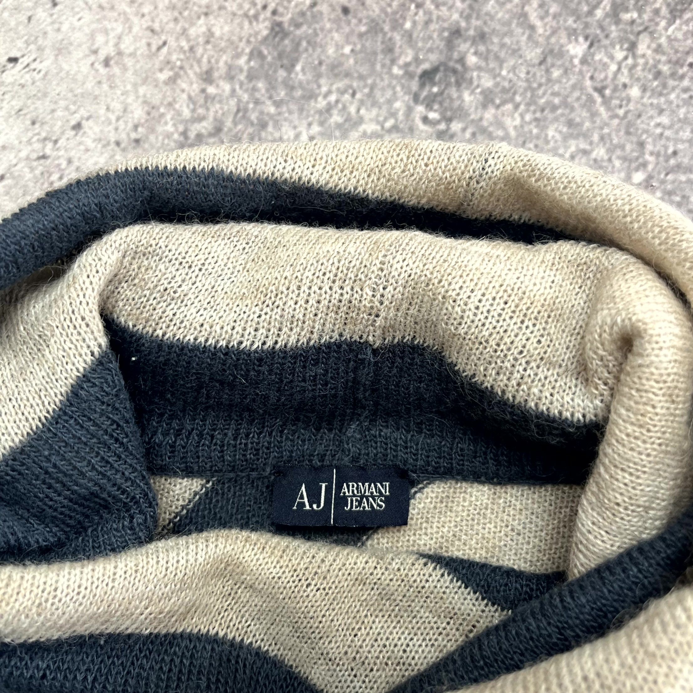 Armani Y2K Armani Turtleneck Striped Biege Sweater Size M Size M / US 6-8 / IT 42-44 - 7 Thumbnail