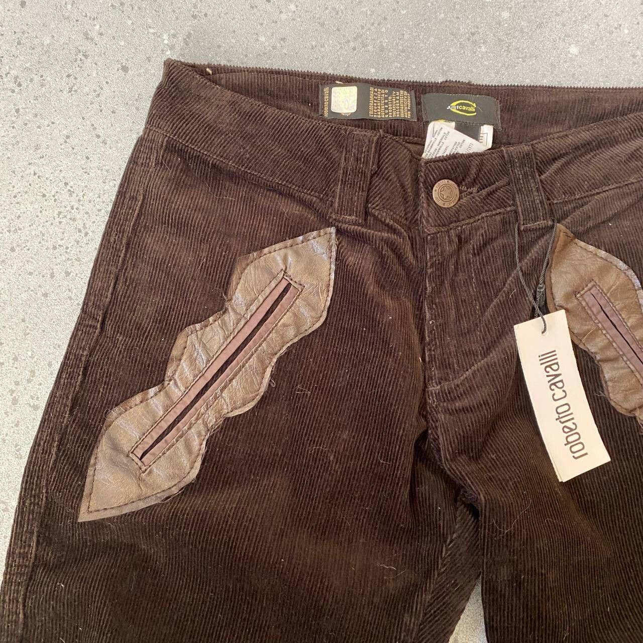 Just Cavalli Just Cavalli Vintage Leather/Corduroy Cropped Pants Y2K Size 26" / US 2 / IT 38 - 7 Thumbnail