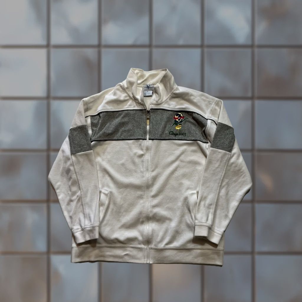 Velour VINTAGE Y2K 2003 Abuja 8th All Africa Games Team Velour Full Zip Jacket XL Mens White Track Jacket Size US XL / EU 56 / 4 - 1 Thumbnail