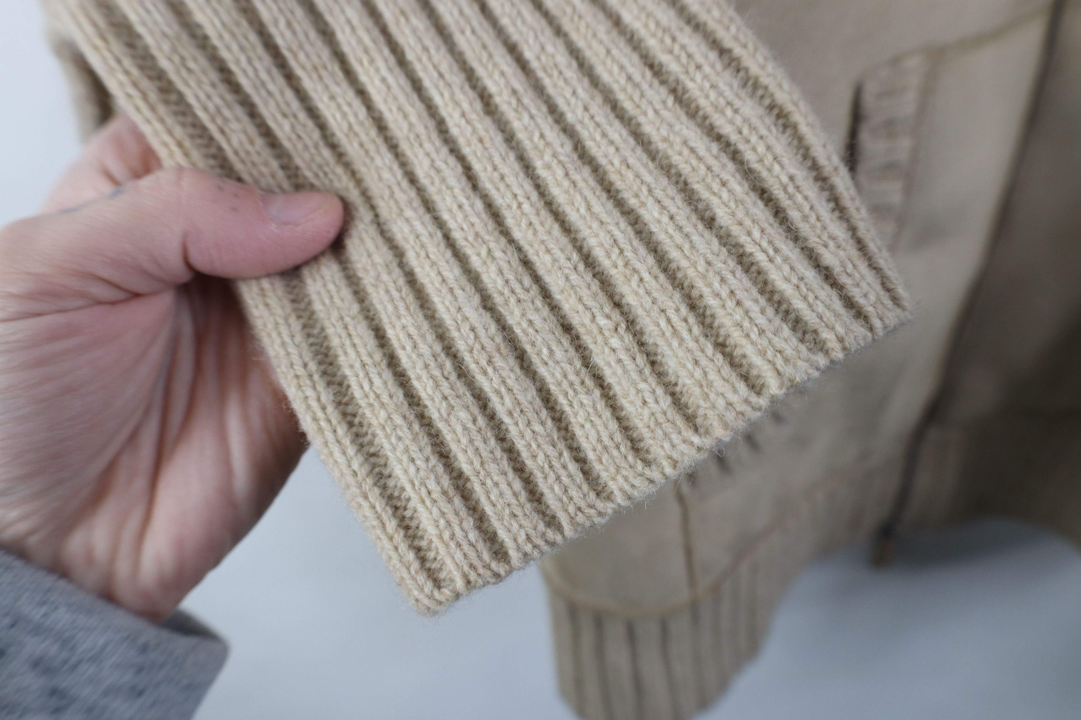 Ralph Lauren Vintage 90s Ralph Lauren Microfiber Sweater Jacket Beige Size XL / US 12-14 / IT 48-50 - 7 Thumbnail