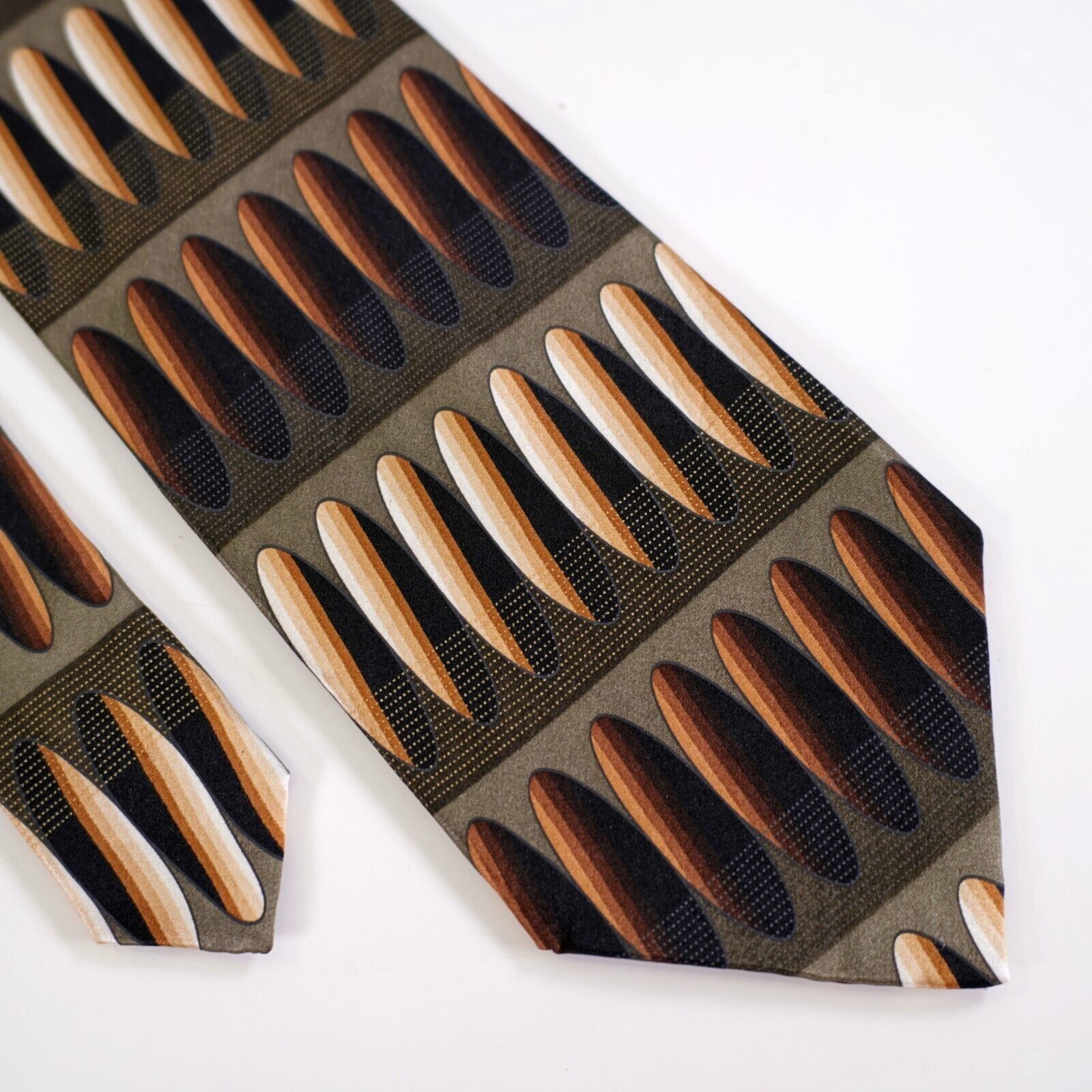 Croft & Barrow Croft & Barrow Green Brown Abstract Print Wide Silk Tie Size ONE SIZE - 1 Thumbnail