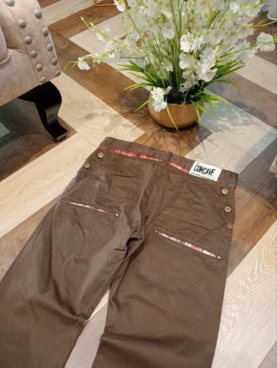 Japanese Brand VINTAGE CONCAVE ATTEMPT JAPAN BROWN COTTON PANTS Size US 33 - 8 Thumbnail
