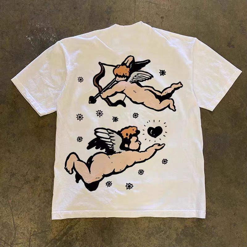 Japanese Brand × Vintage White street style Cupid pattern cotton t-shirt Size US M / EU 48-50 / 2 - 1 Thumbnail