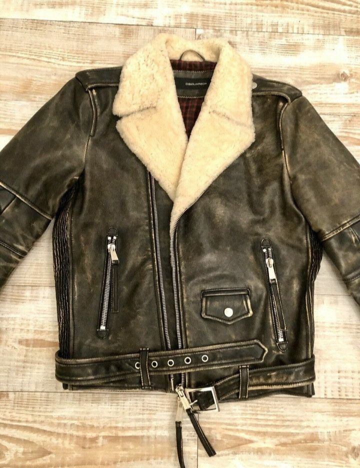 Dsquared2 Dsquared 2 shearling leather biker jacket Size US M / EU 48-50 / 2 - 4 Thumbnail