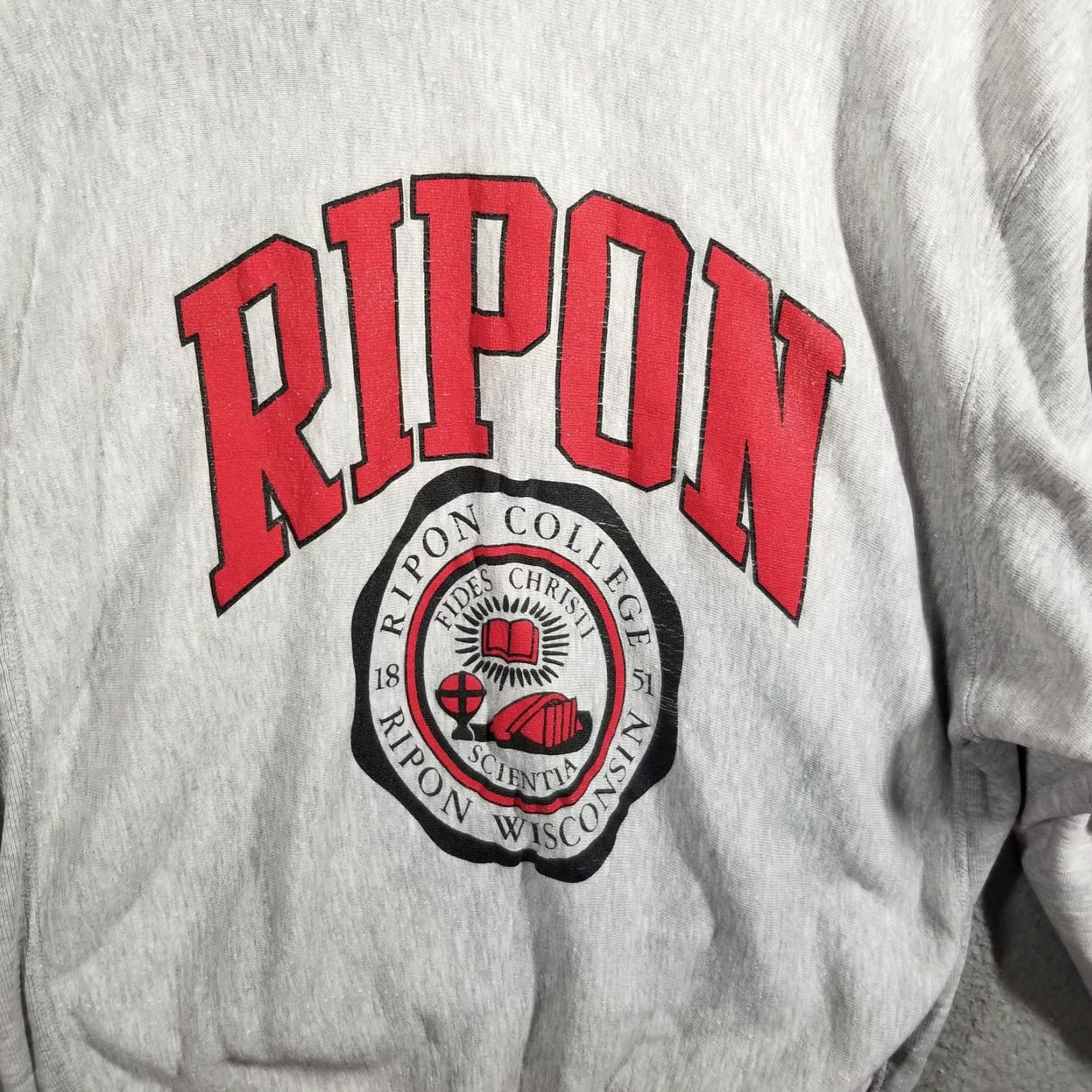 Vintage VINTAGE MVP Ripon College Sweatshirt Mens XL Ringer Crewneck Fleece MVP Made USA 80s Size US XL / EU 56 / 4 - 3 Thumbnail
