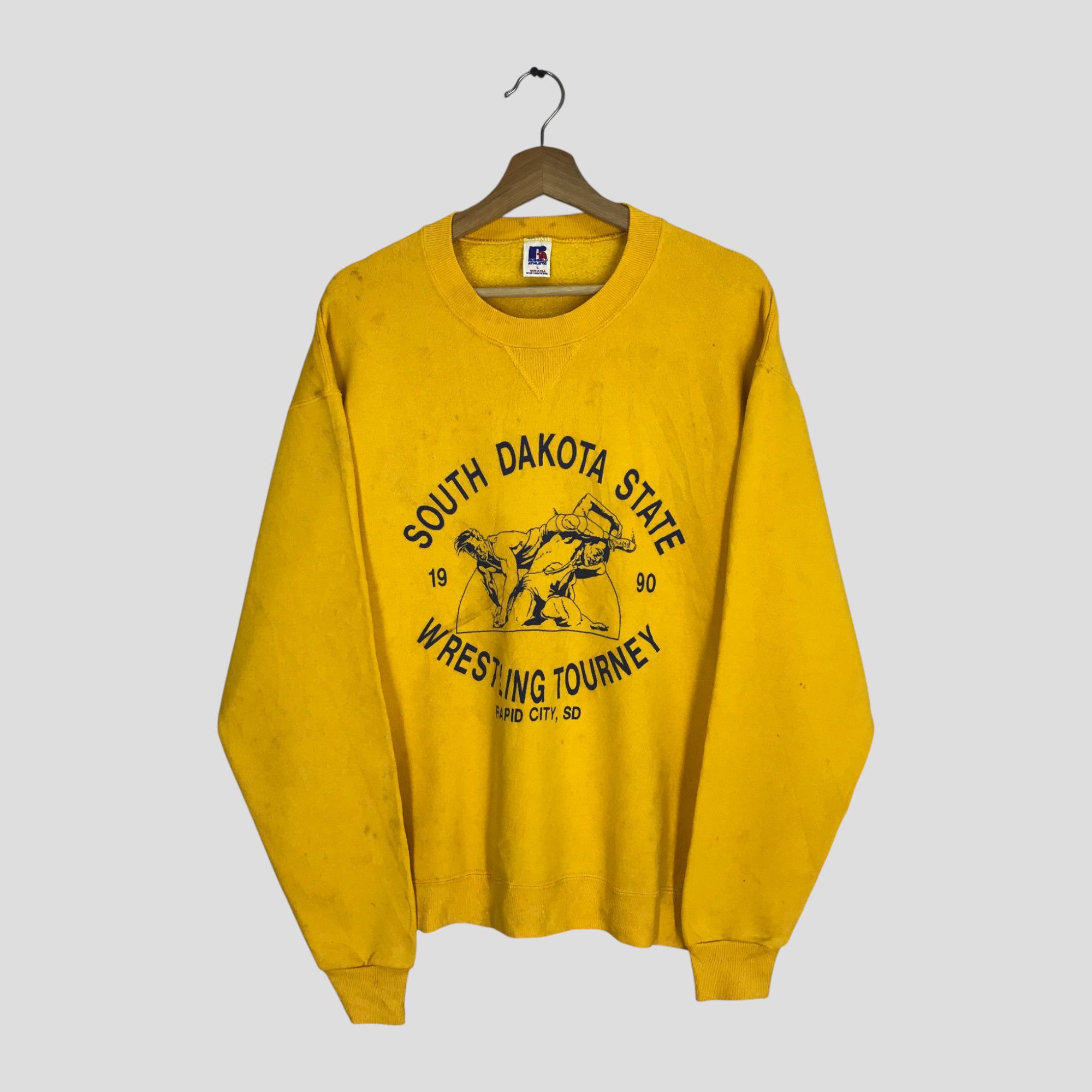 Vintage Vintage 90's Distressed South Dakota State Yellow - 317 Size US L / EU 52-54 / 3 - 1 Thumbnail