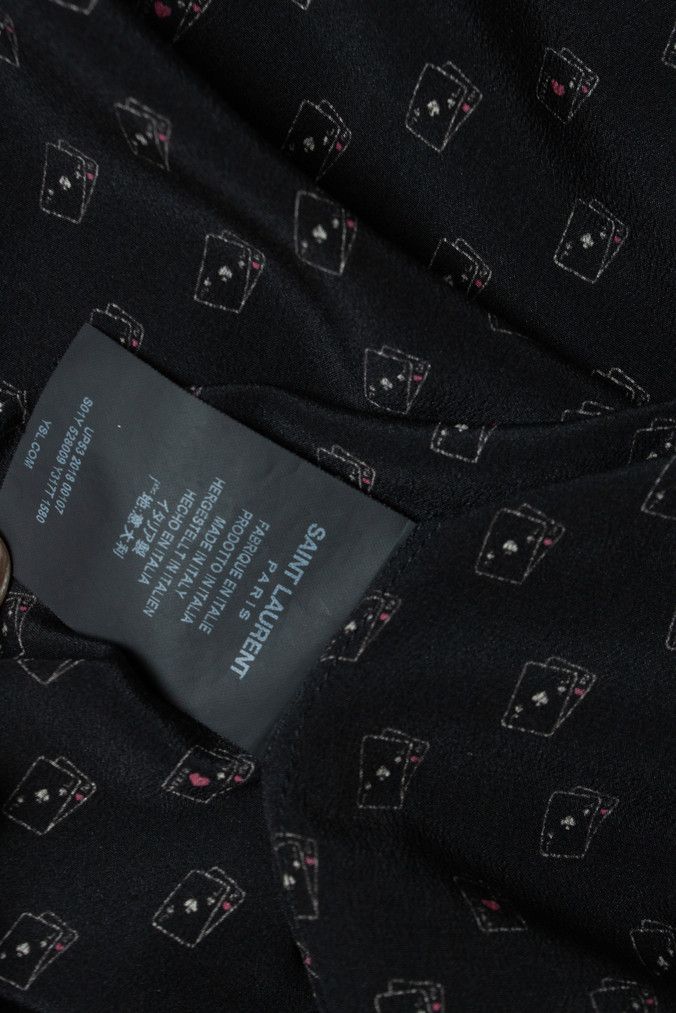 Saint Laurent Paris Saint Laurent, Poker card printed shirt in black Size US M / EU 48-50 / 2 - 7 Thumbnail