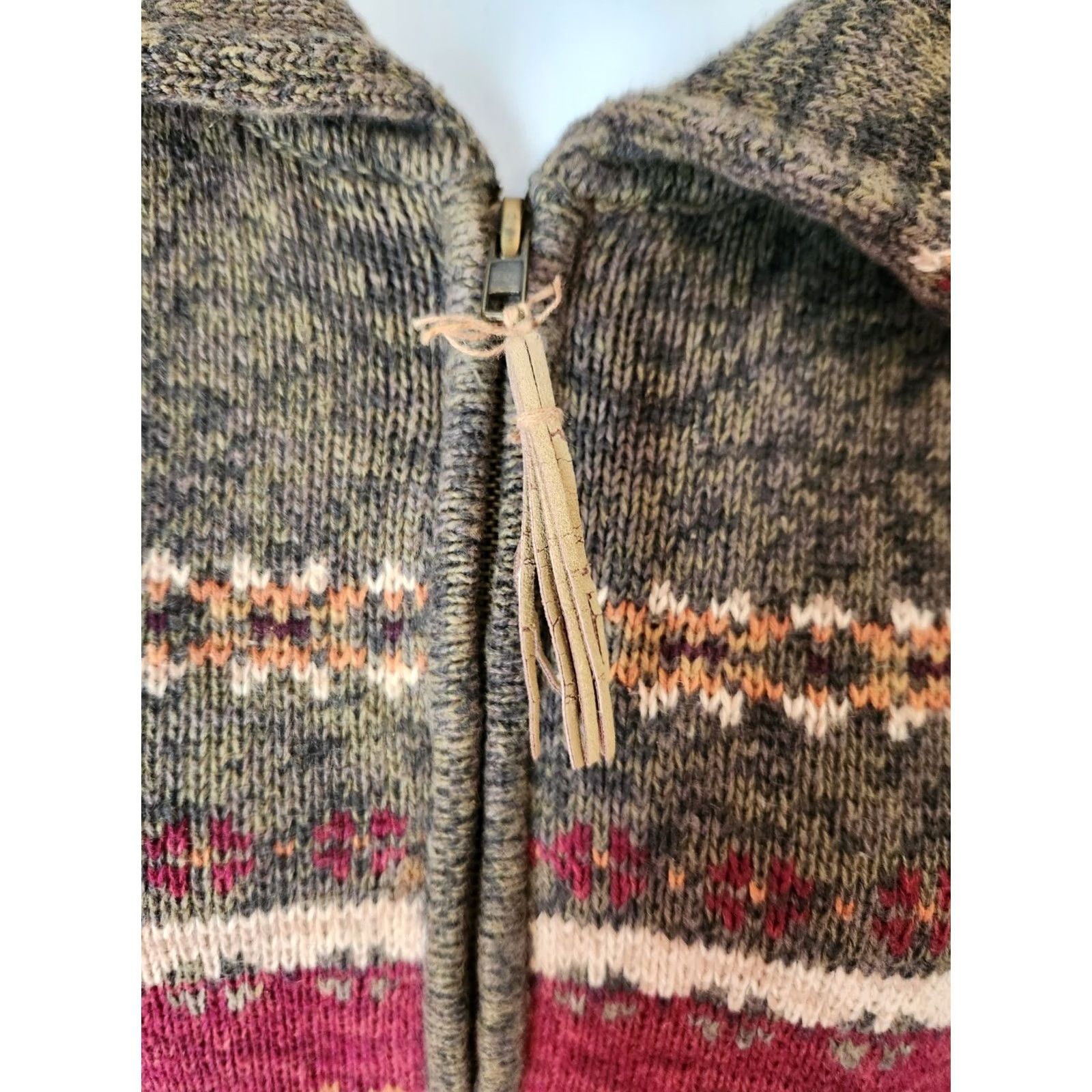 Vintage Tiara Women Green Winter Stripe Full Zip Cardigan Sweater 26/28 Plus Size Adult Womens Regular Fit Ramie Cotton Hand Wash Only Vintage No Size 4XL / US 24-26 - 2 Thumbnail