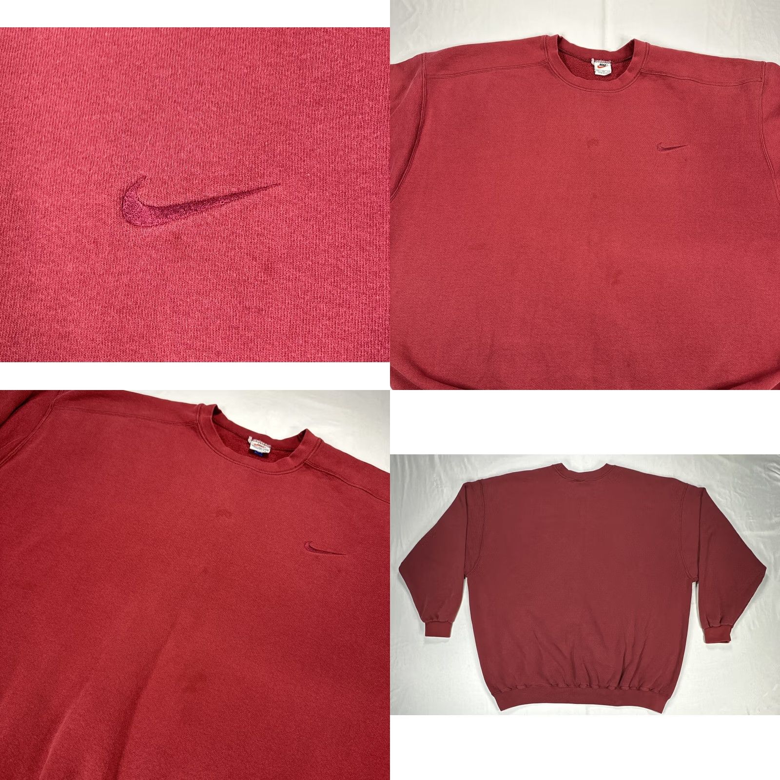 Nike VINTAGE Nike Men’s 2XL Sweatshirt Swoosh Crewneck Burgundy White Tag 90s USA Size US XXL / EU 58 / 5 - 8 Thumbnail