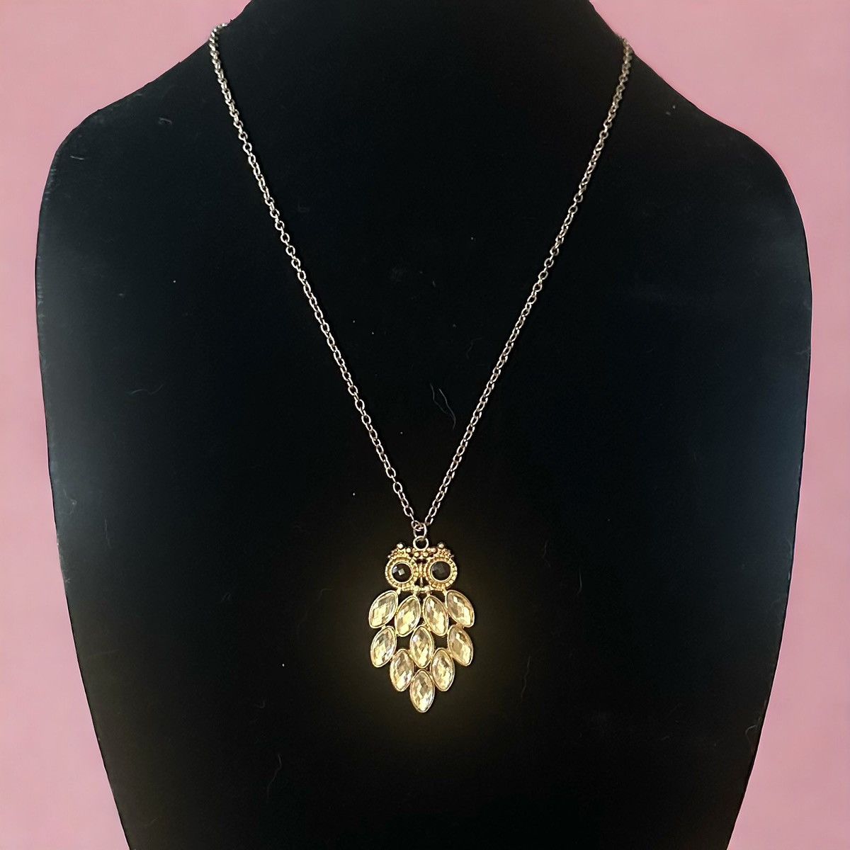 Vintage Vintage rhinestone owl pendant necklace Size ONE SIZE - 1 Thumbnail