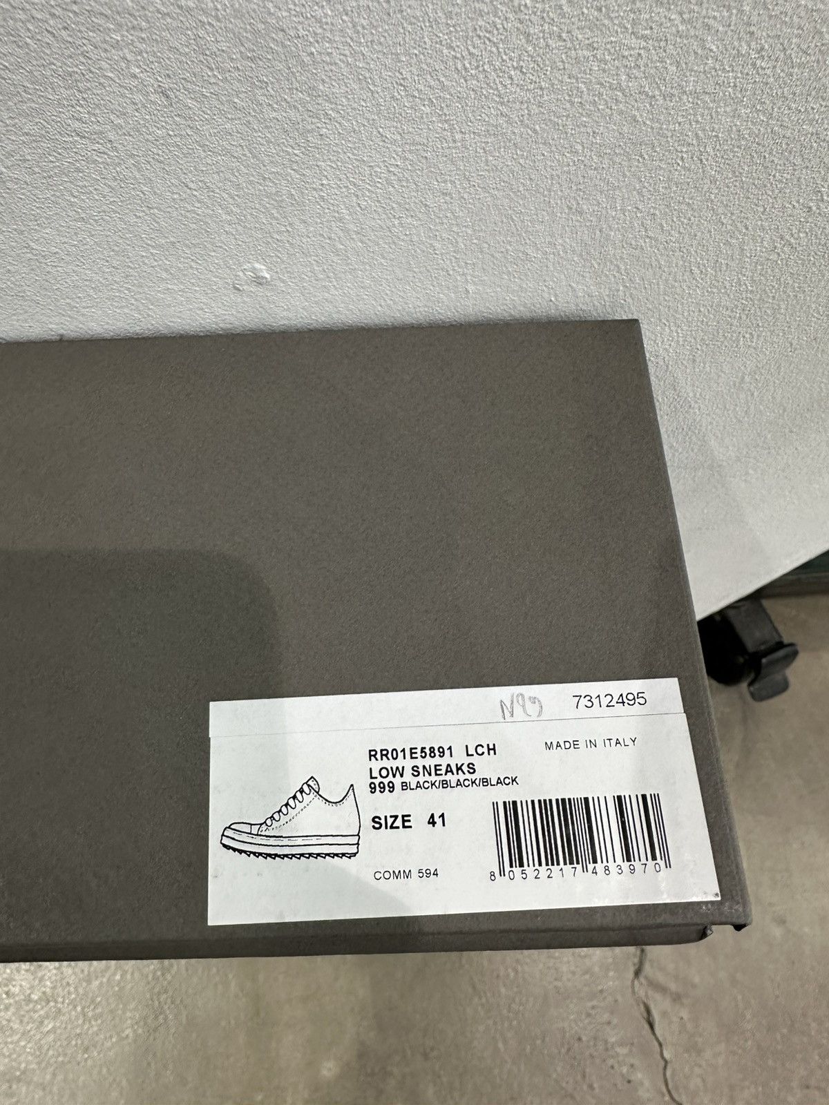 RICK OWENS - Low Sneaks Black Black