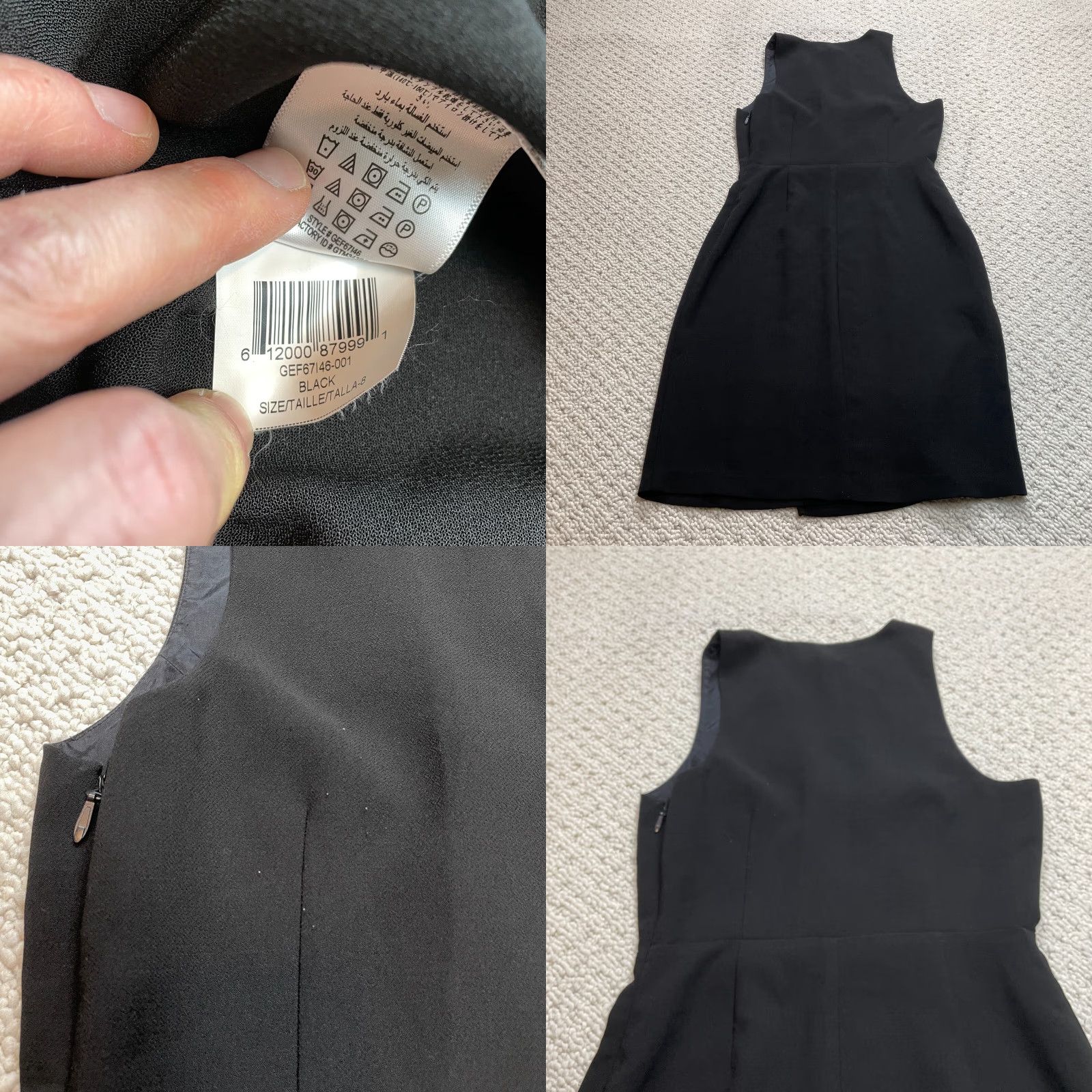 BCBGeneration VINTAGE BCBGeneration Shift Dress Womens 8 Black Sleeveless Midi Split Neck Polyester Chiffon Dress Size M / US 6-8 / IT 42-44 - 8 Thumbnail