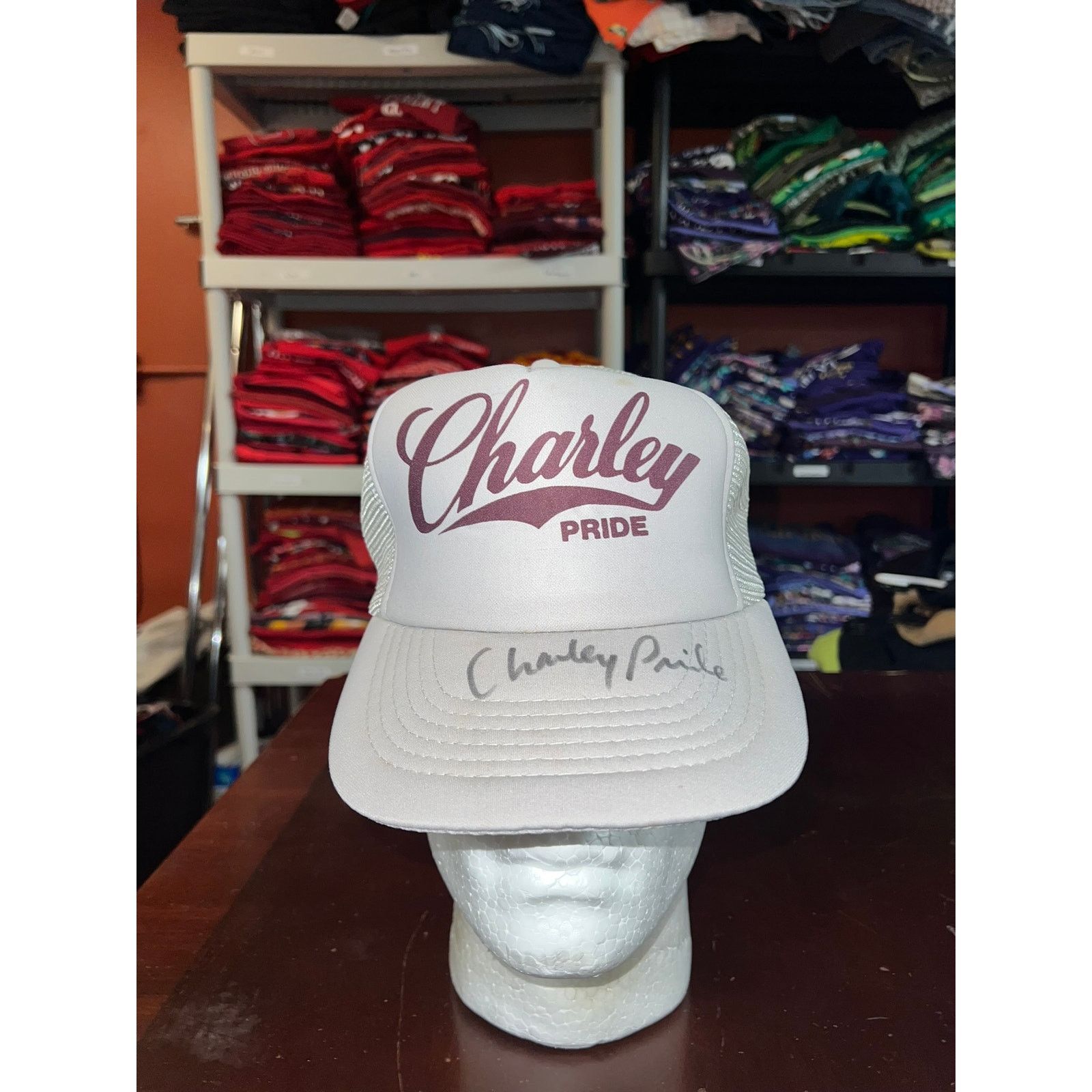 Vintage Vintage Charley Pride Hat Signed Gray Trucker Country VTG Size ONE SIZE - 1 Thumbnail