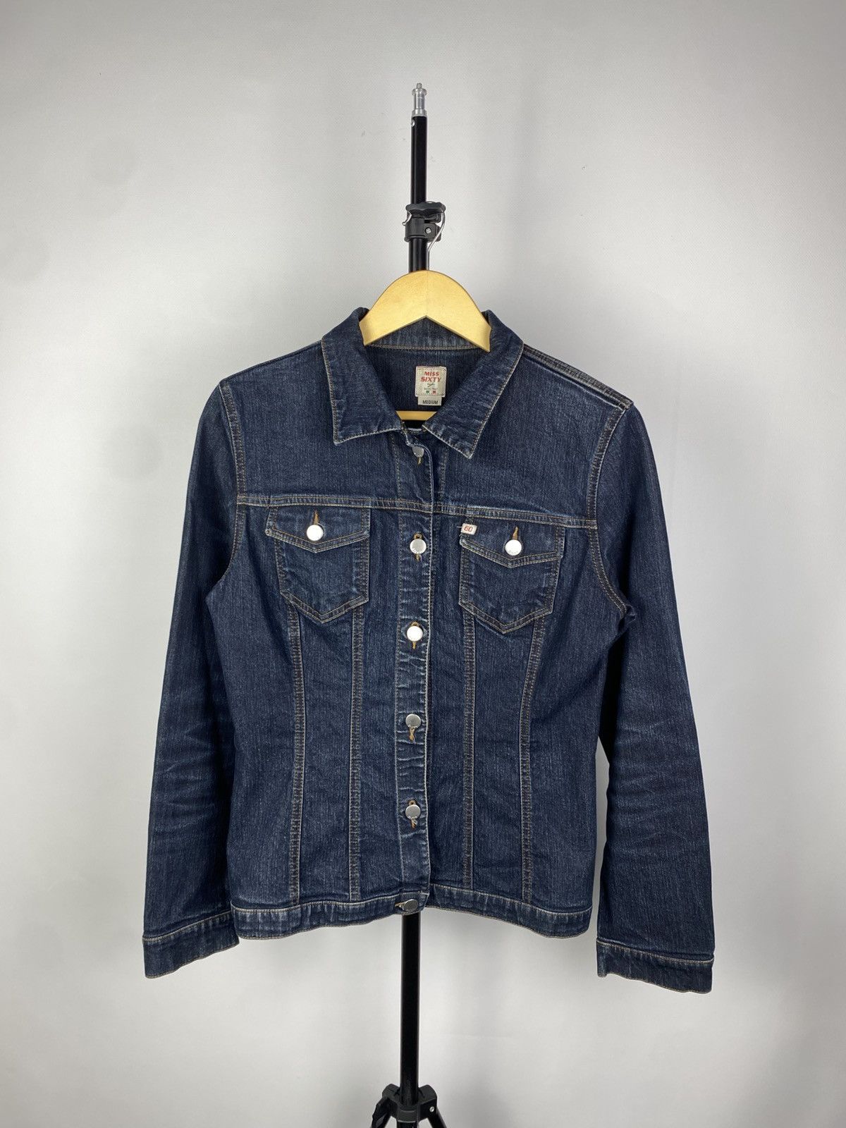 Miss Sixty × Vintage Miss Sixty Y2K Vintage Denim Double Zip Racing Jacket Size M / US 6-8 / IT 42-44 - 1 Thumbnail