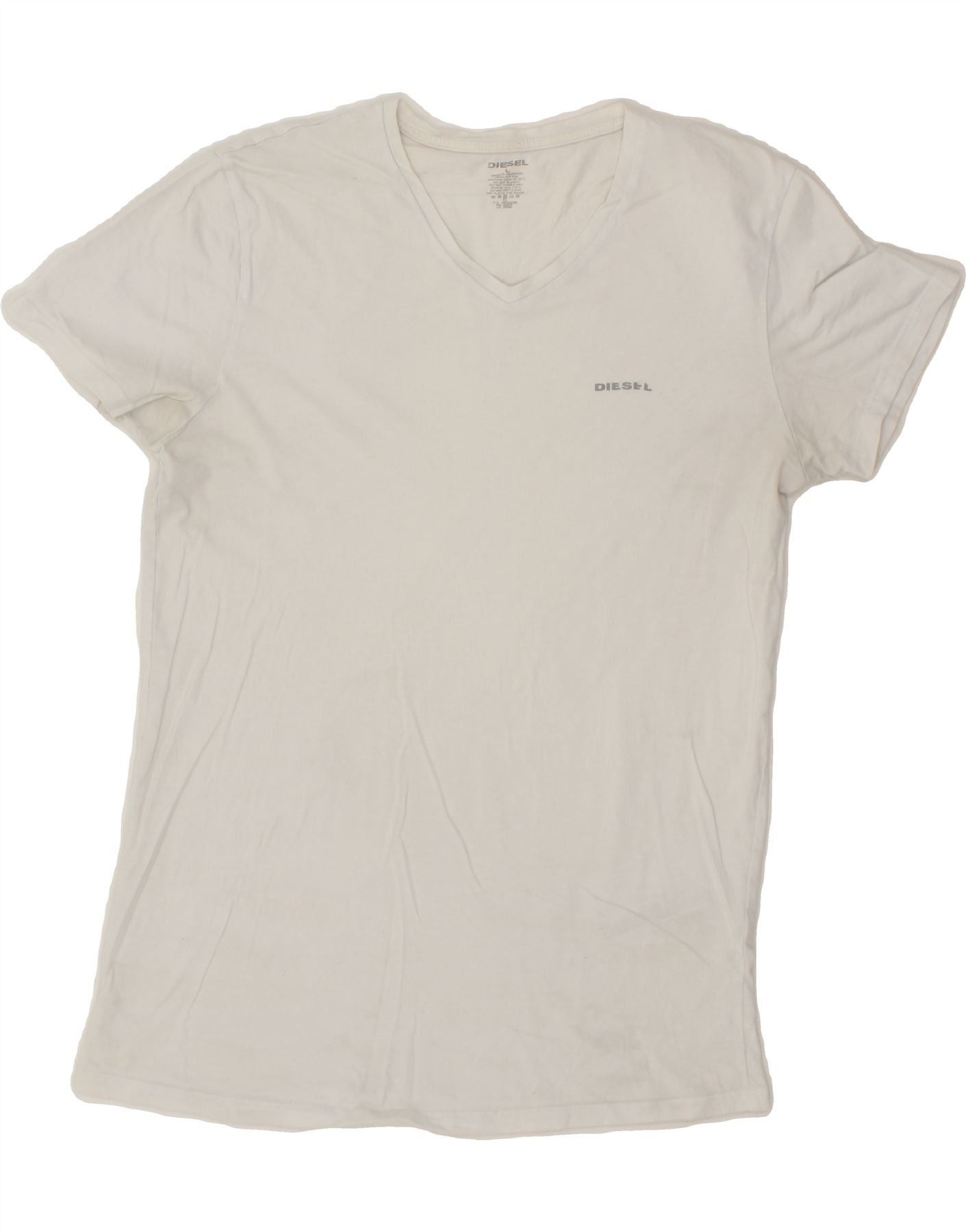 Diesel Womens T-Shirt Top UK 16 Large White Cotton Size L / US 10 / IT 46 - 1 Thumbnail