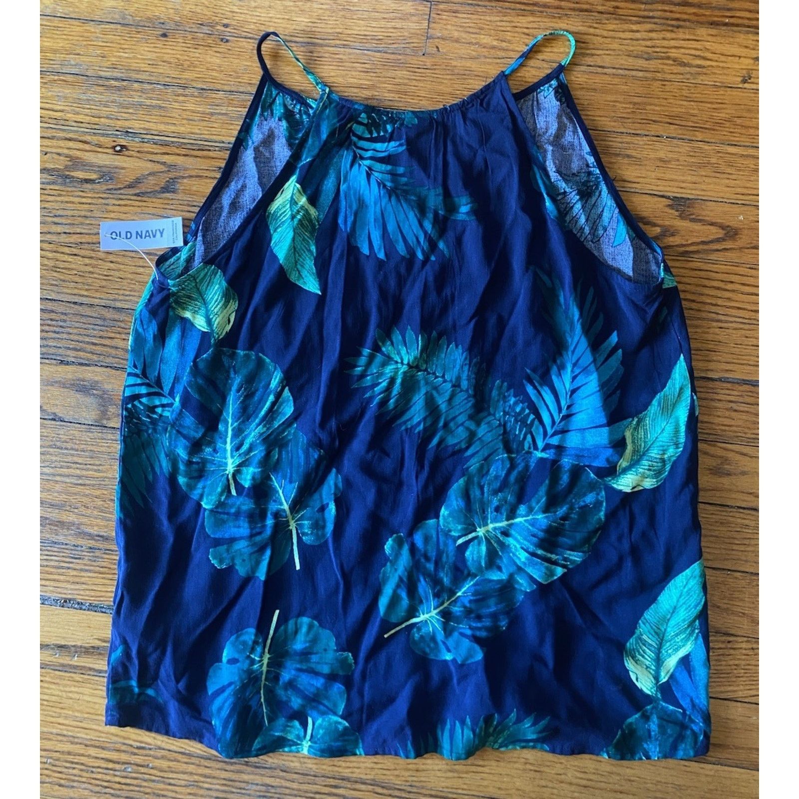 Old Navy NWT Old Navy Tropical Blue Tank Shirt Women’s S $25 Size S / US 4 / IT 40 - 3 Thumbnail