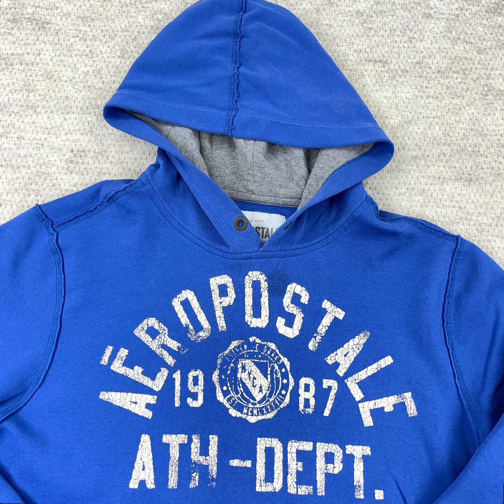 Aeropostale Vintage Aeropostale Hoodie Men XL Blue Pullover Sweatshirt Spellout Gym Size US XL / EU 56 / 4 - 2 Thumbnail