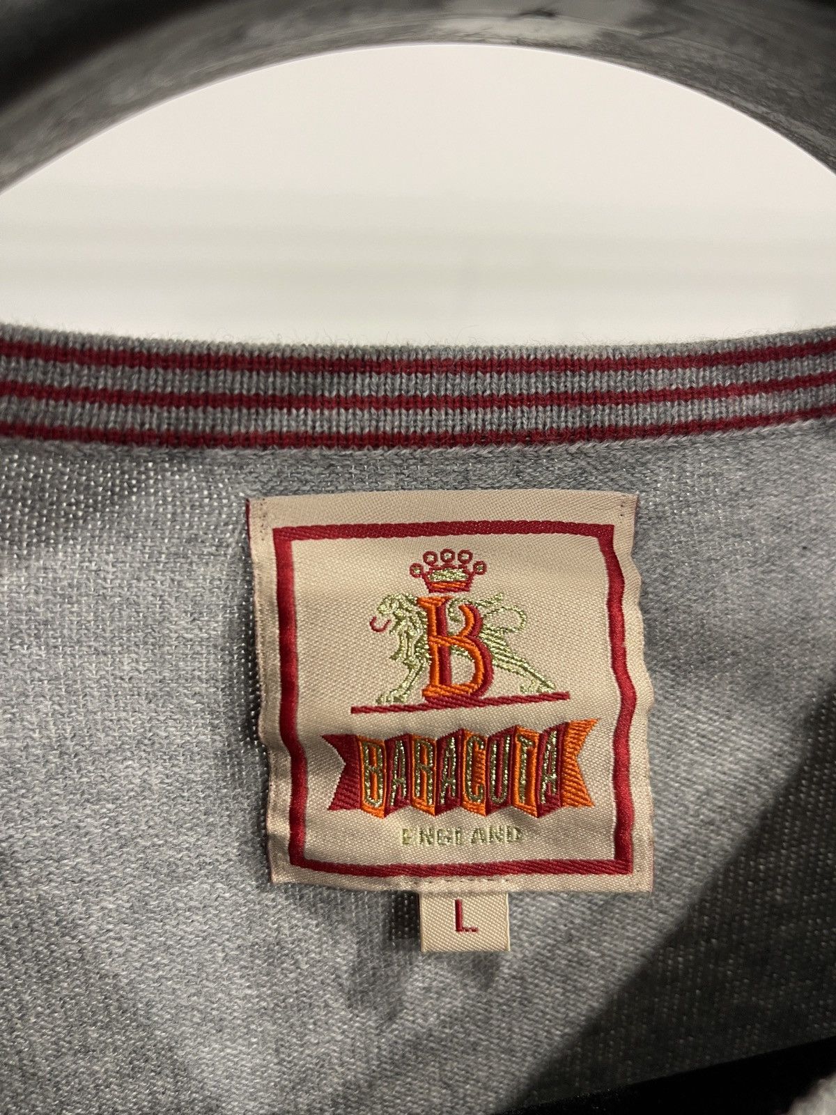 Baracuta Baracuta Luxury Mid-Grey Marl Cotton Knit Crewneck Sweater L Size US L / EU 52-54 / 3 - 6 Thumbnail