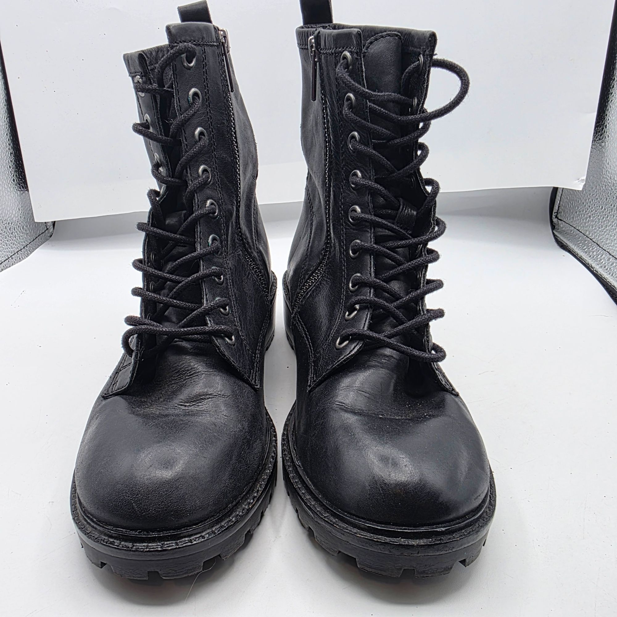 Frye Frye Foster Lace Up Combat Boots Womens Size 7 Black Party G Size US 7 / IT 37 - 12 Thumbnail