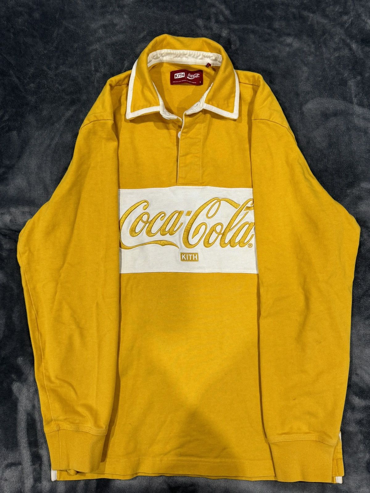 Coca Cola × Kith Kith Coca Cola Classic Rugby Polo Yellow Long Sleeve Size US S / EU 44-46 / 1 - 1 Thumbnail