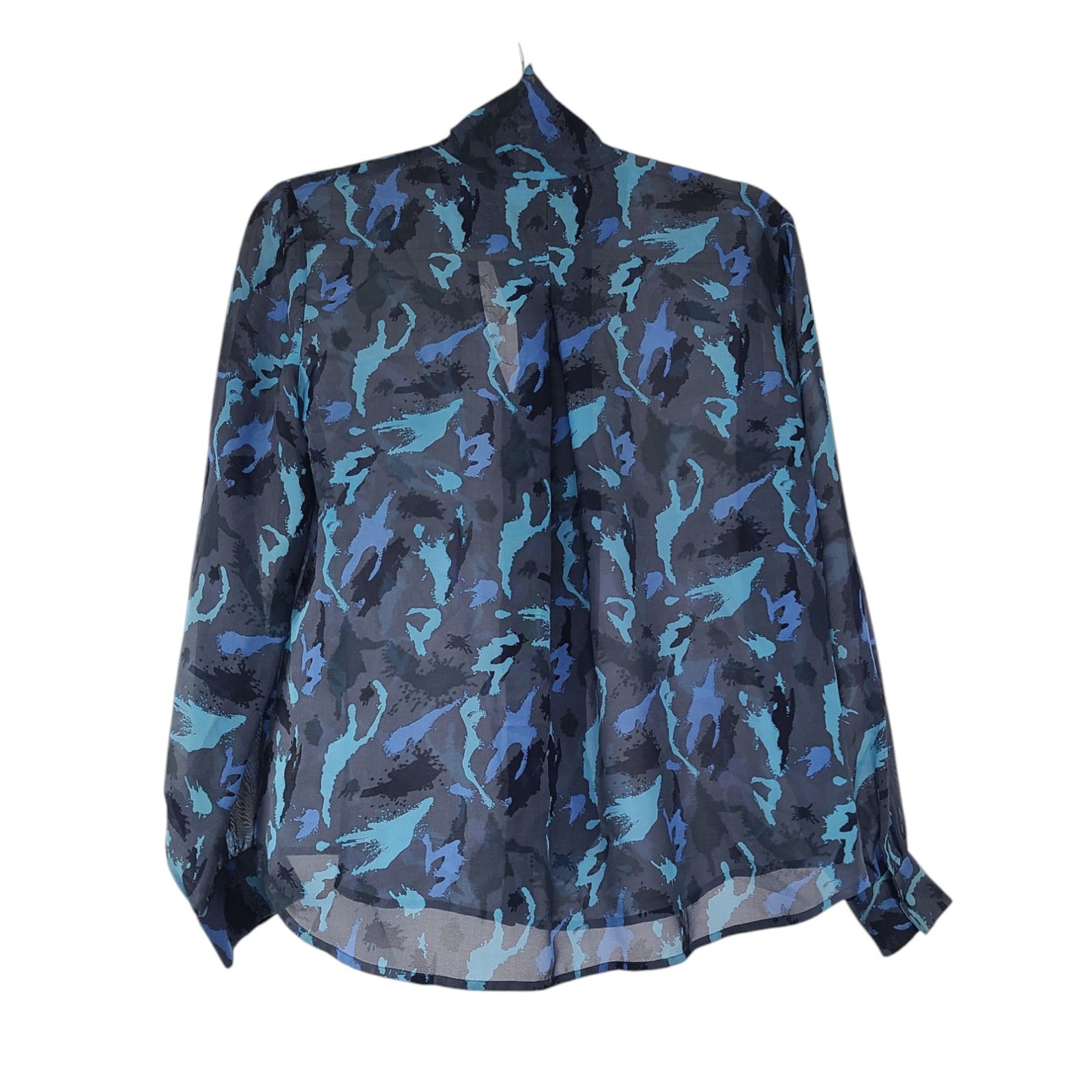L'AGENCE L'AGENCE Silk Abstract Watercolor Print Button Up Blouse XS Size XS / US 0-2 / IT 36-38 - 4 Thumbnail