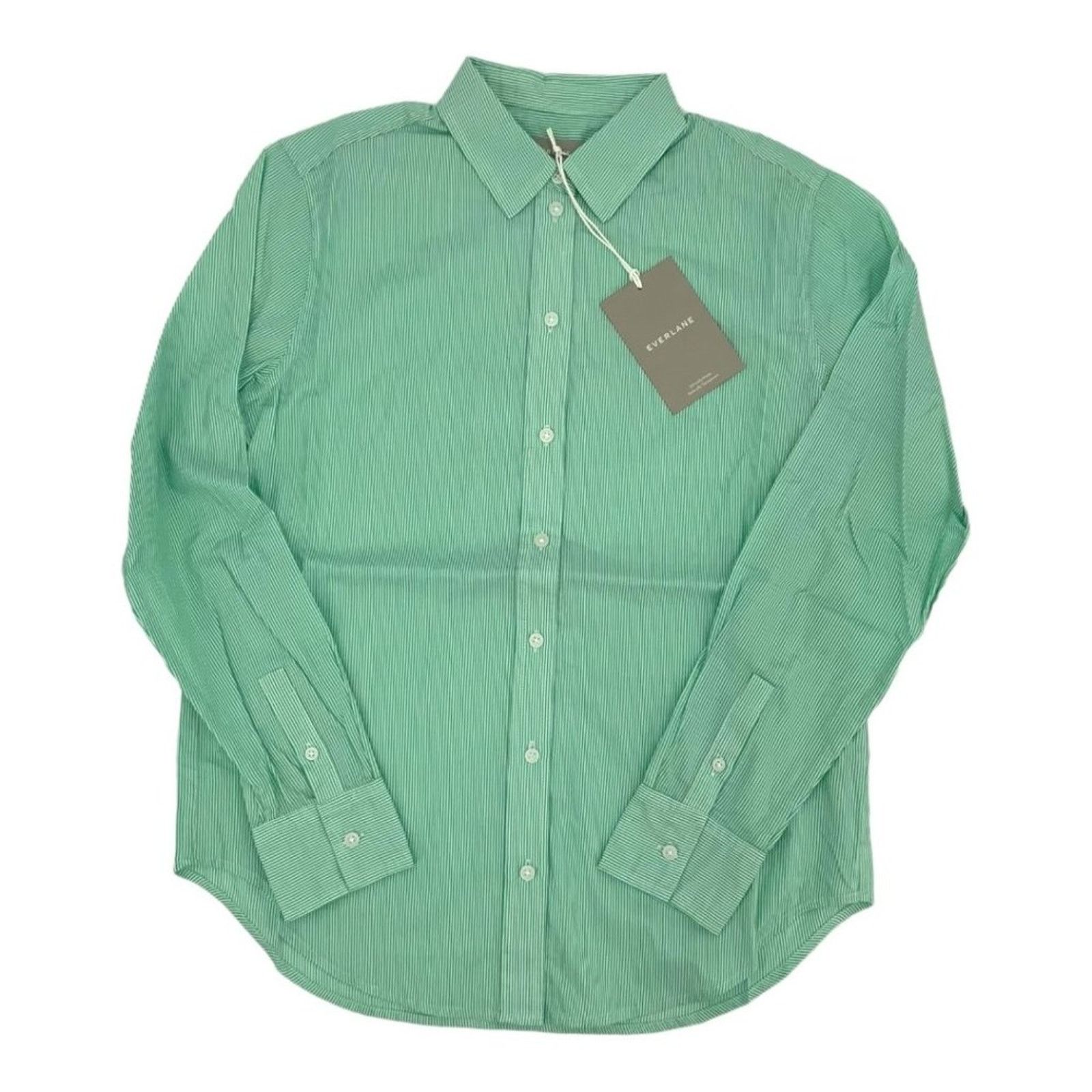 Everlane Everlane 100% Cotton Green Button Down Oversized Top 00 NWT Size XXS / US 00 / IT 34 - 1 Thumbnail