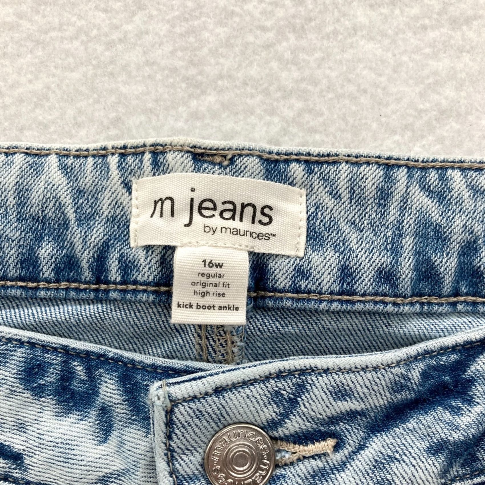 Vintage Maurices M Jeans Women's Plus 16W Kick Boot Ankle Blue Stretch Denim Belted NWT Jeans Size 38" / US 16 / IT 52 - 5 Thumbnail