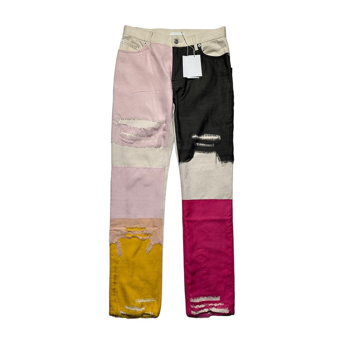 Helmut Lang Distressed Silk paneled Peter do denim Size US 31 - 1 Thumbnail