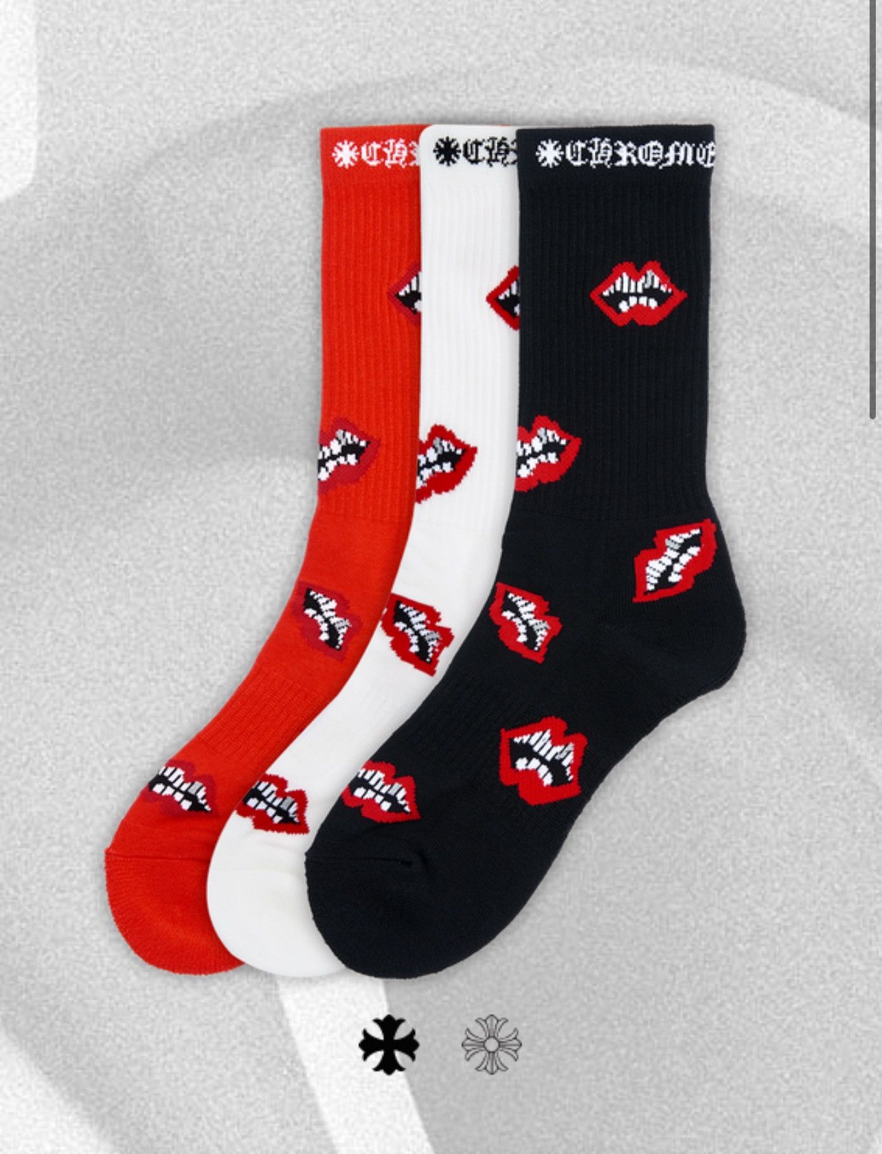 Chrome Hearts 100% Authentic Chrome Hearts Matty Boy Chomper 3 Socks Large Size ONE SIZE - 1 Thumbnail