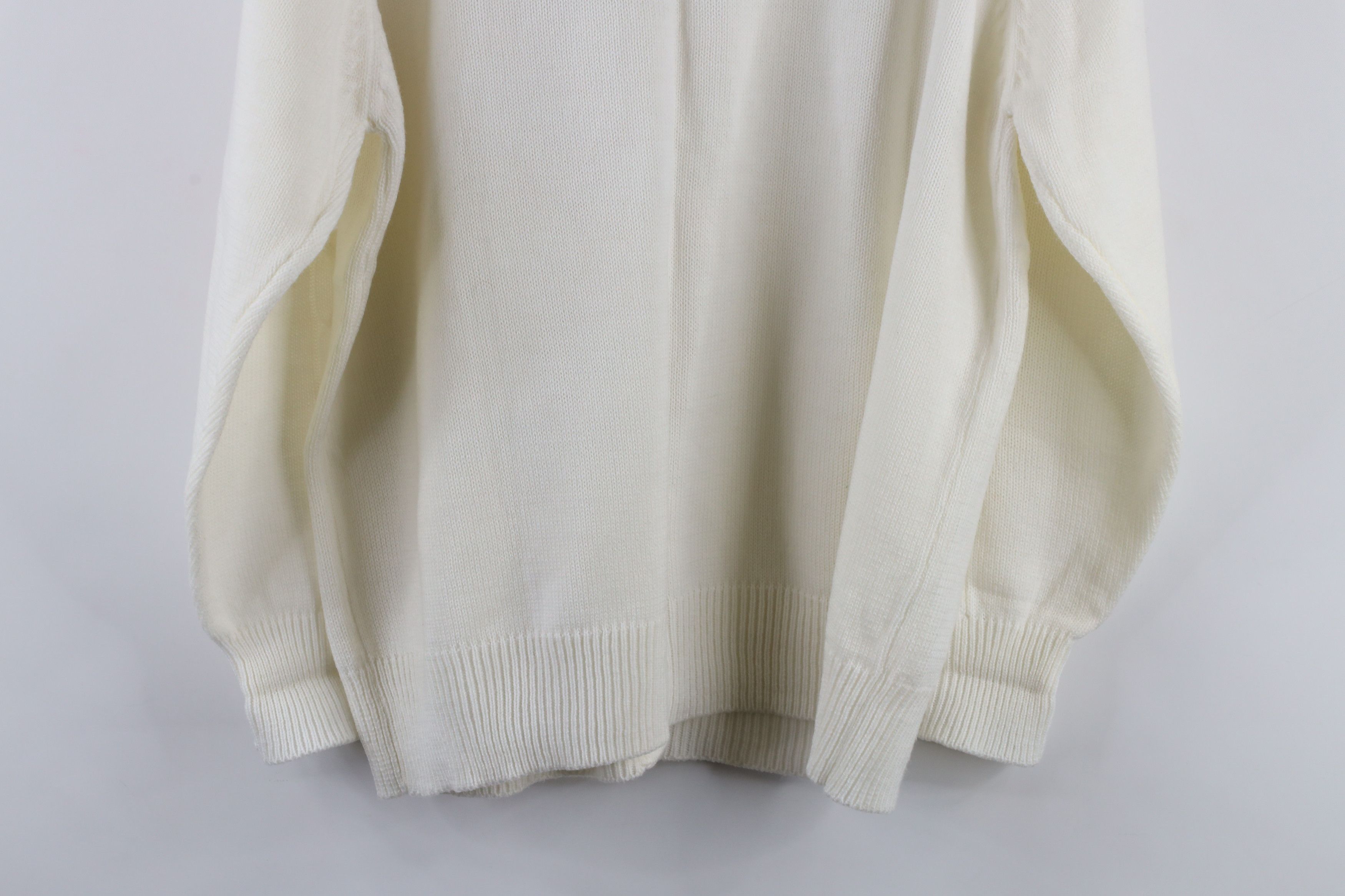 Vintage Vintage 90s Streetwear Cable Knit Cardigan Sweater White Size XL / US 12-14 / IT 48-50 - 10 Thumbnail