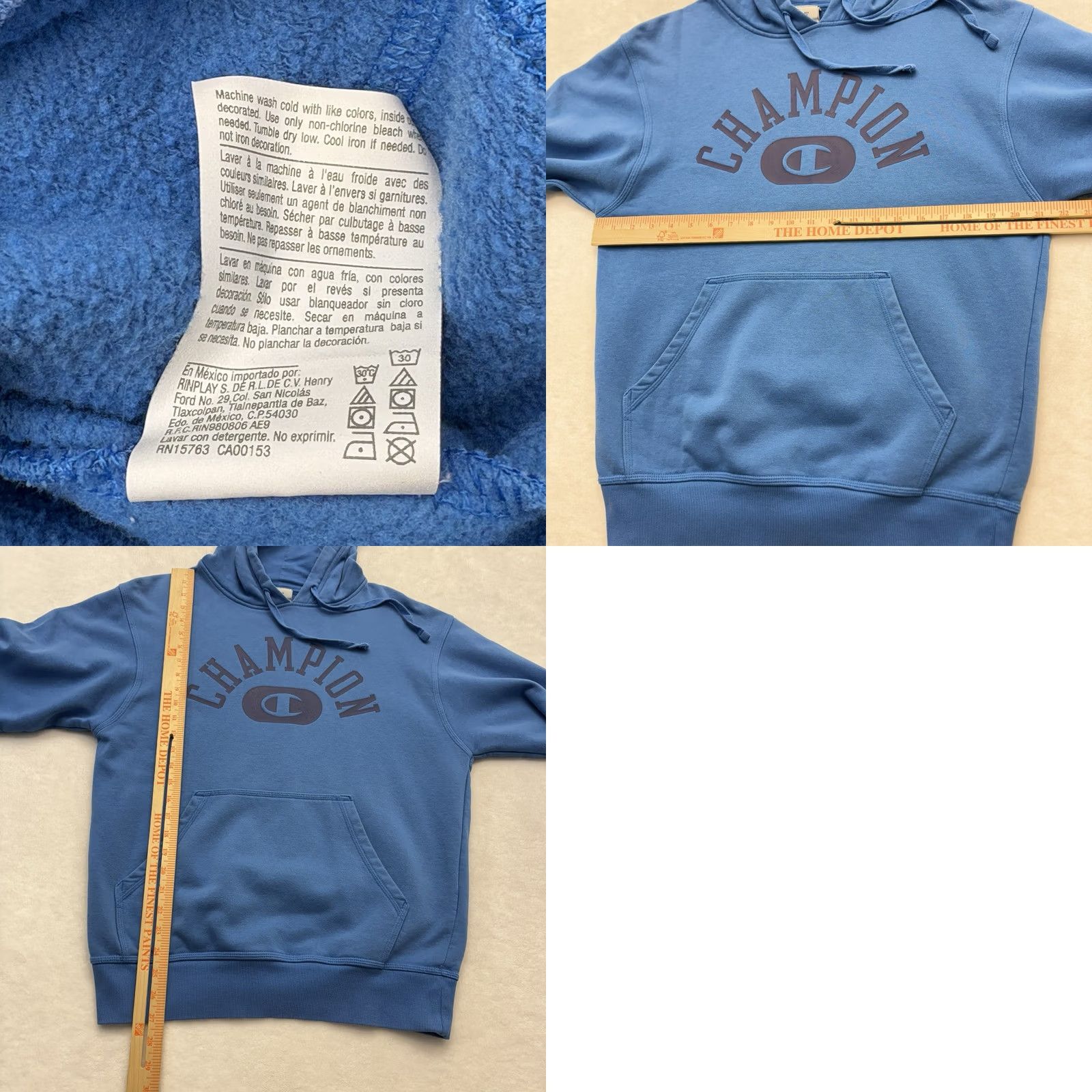 Champion Champion Hoodie Size S Blue Vintage Wash Varsity Script Logo Men's Size US S / EU 44-46 / 1 - 8 Thumbnail
