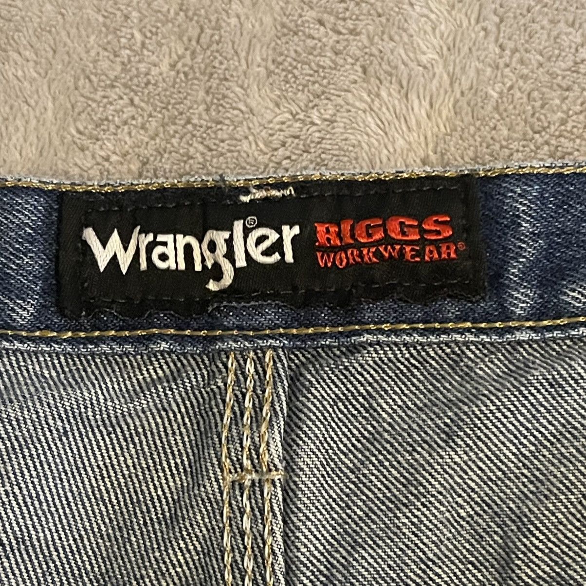 Wrangler Vintage 90s Wrangler Riggs Mens Blue Carpenter Jeans 46x32 Size US 44 / EU 60 - 3 Thumbnail