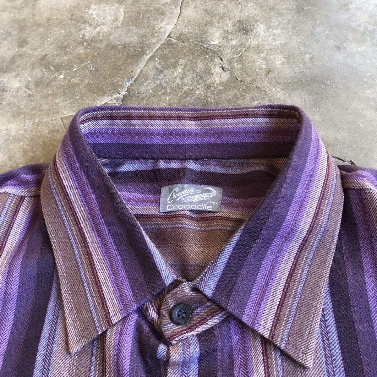 Japanese Brand 1990s Crocodile Stripe Button Up Shirt Vintage Style Size US L / EU 52-54 / 3 - 11 Thumbnail