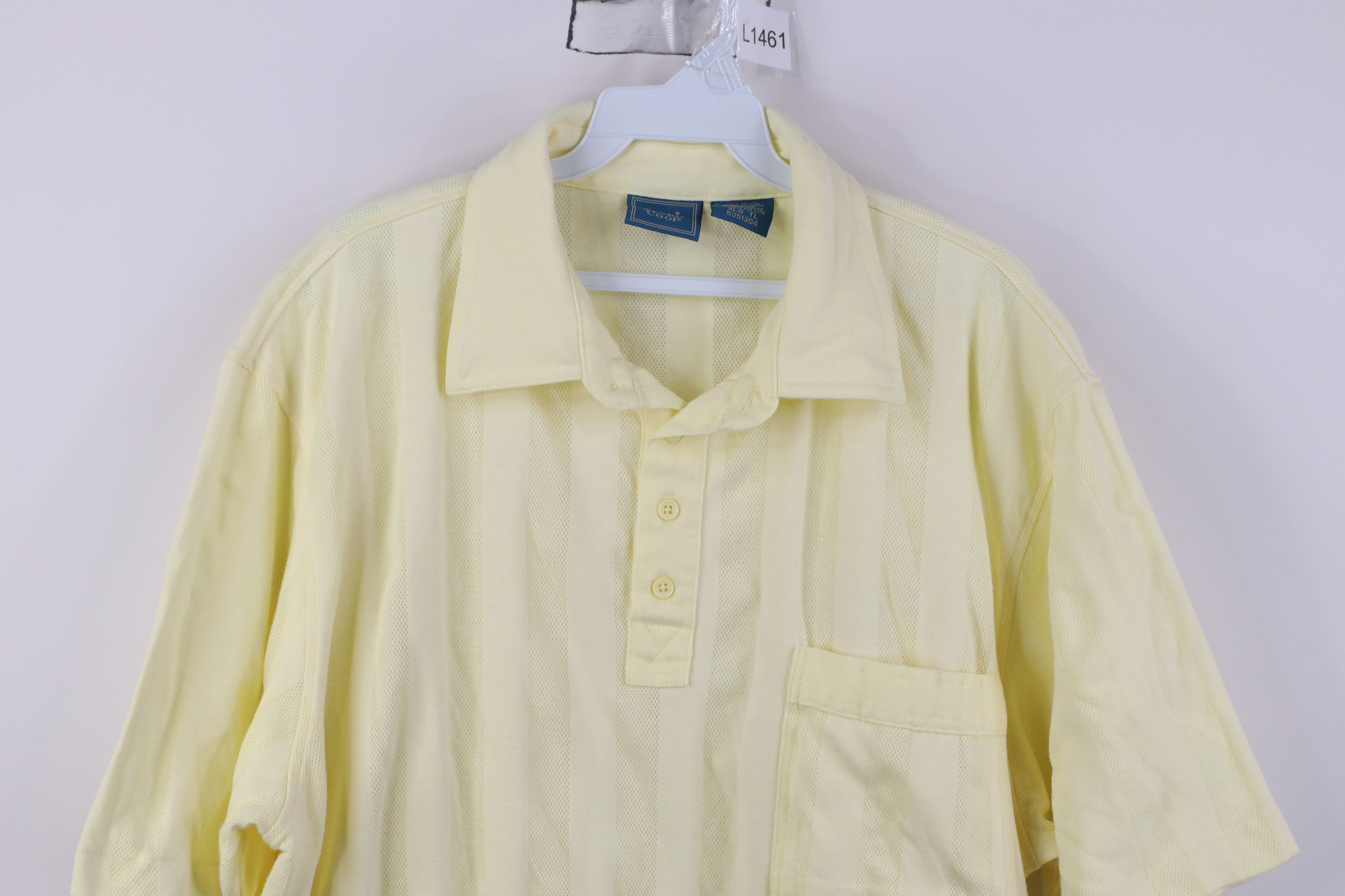 Vintage Vintage 90s Streetwear Collared Pullover Polo Shirt Yellow Size US XL / EU 56 / 4 - 2 Thumbnail