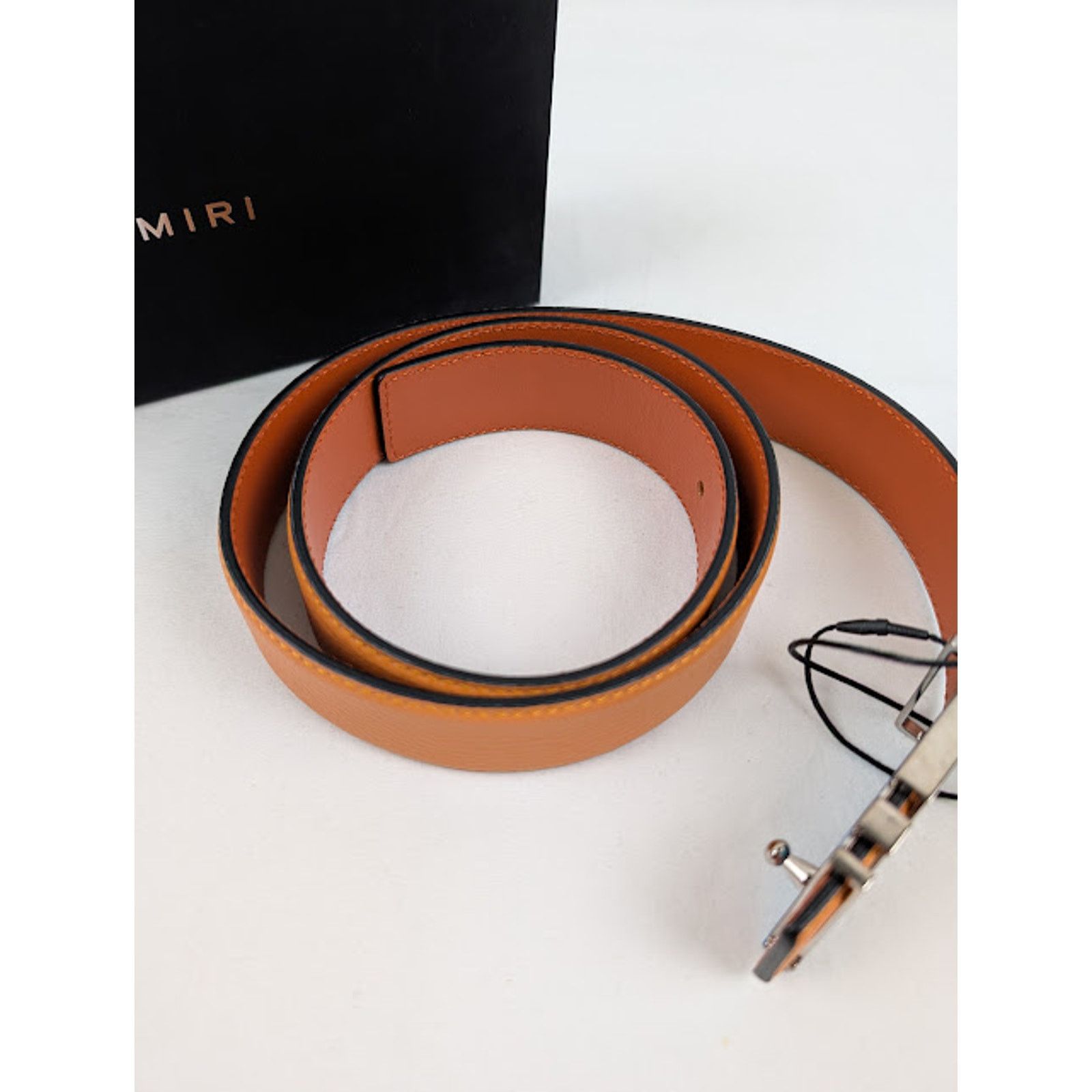 Amiri o1rshd1 Size: 90 / Pebbled Amiri Belt in Orange Size 36 - 4 Thumbnail